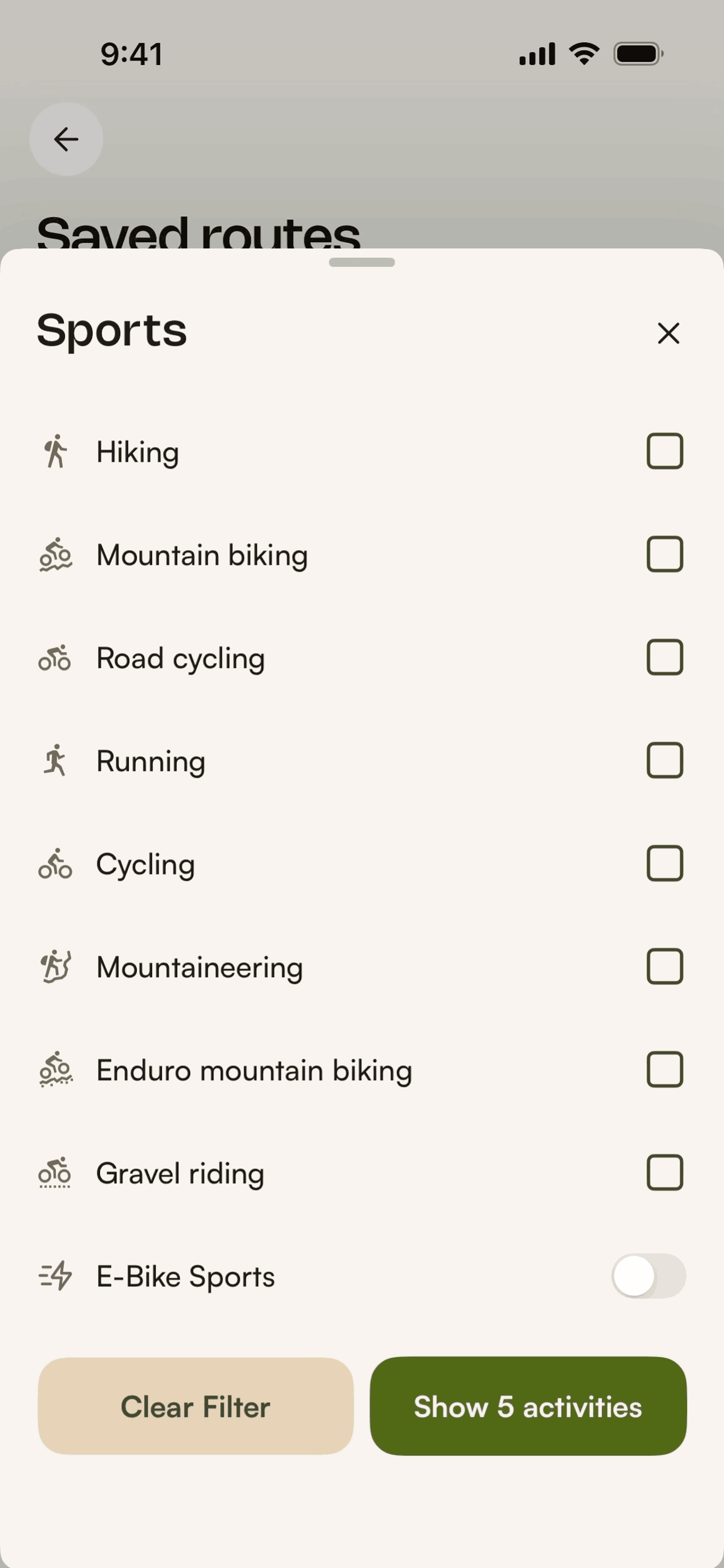 komoot iOS Health & Fitness interface screenshot 8