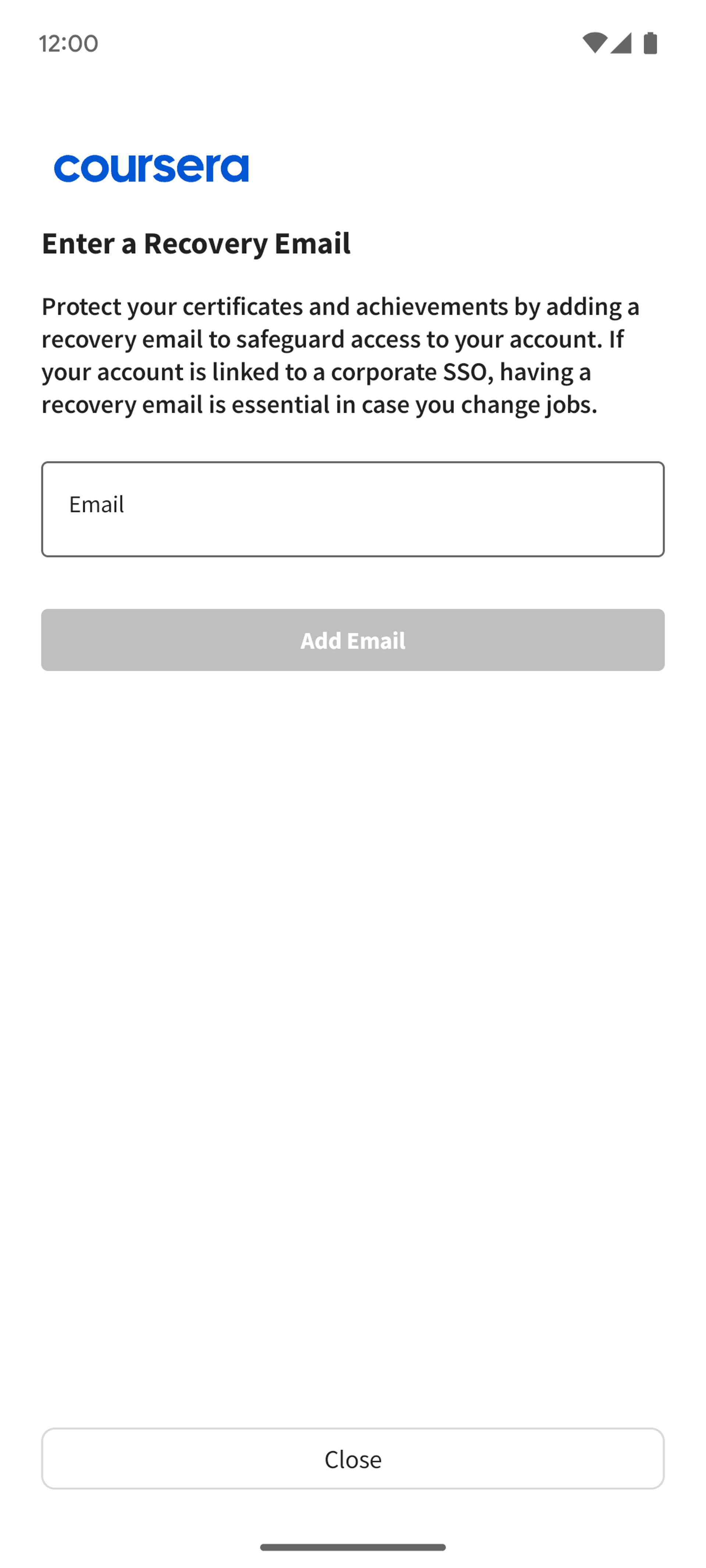 Coursera Android Education interface screenshot 9