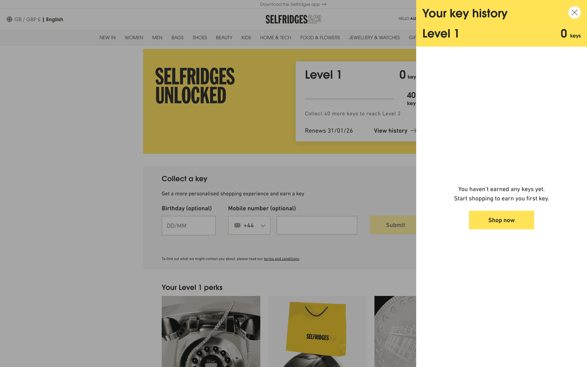 Selfridges Web Shopping interface screenshot 19