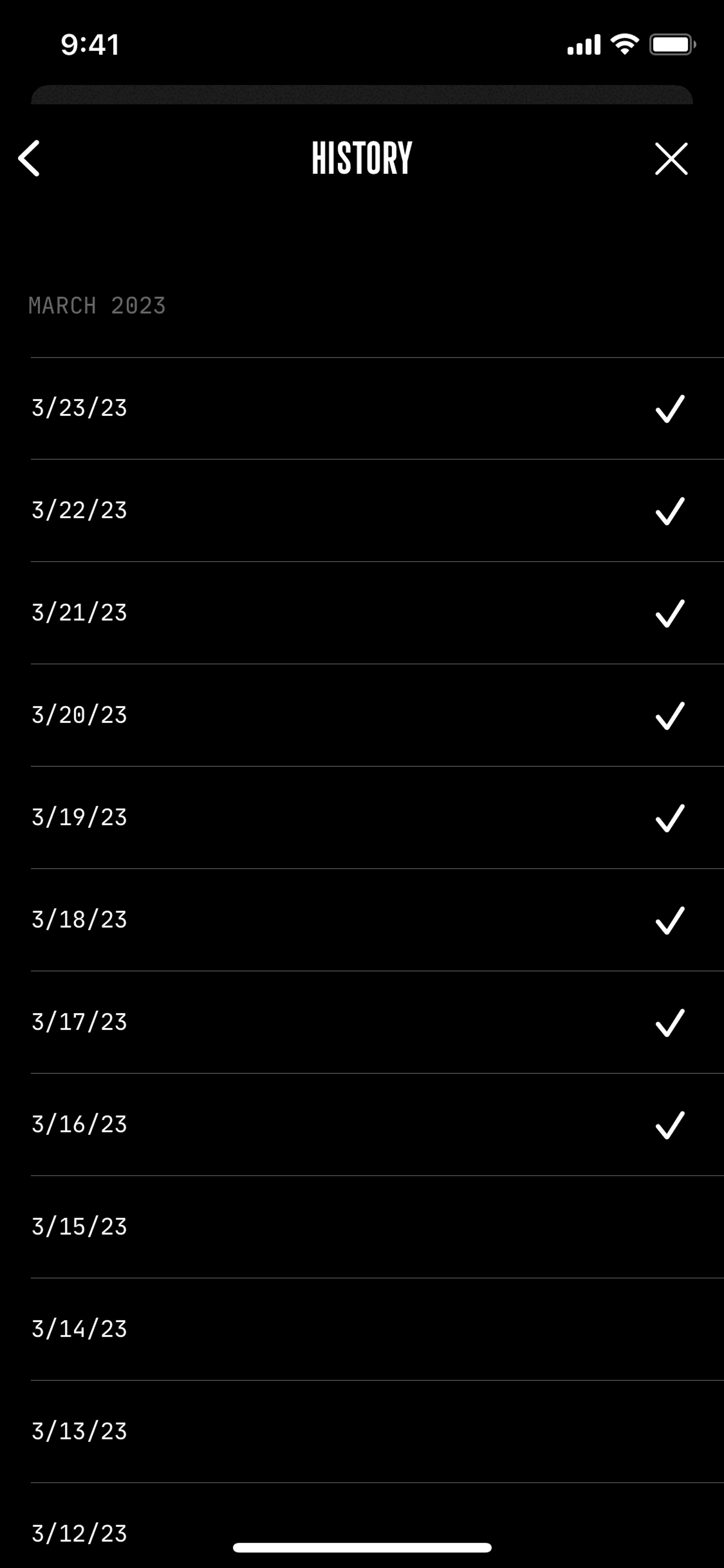 (Not Boring) Habits iOS Health & Fitness interface screenshot 6