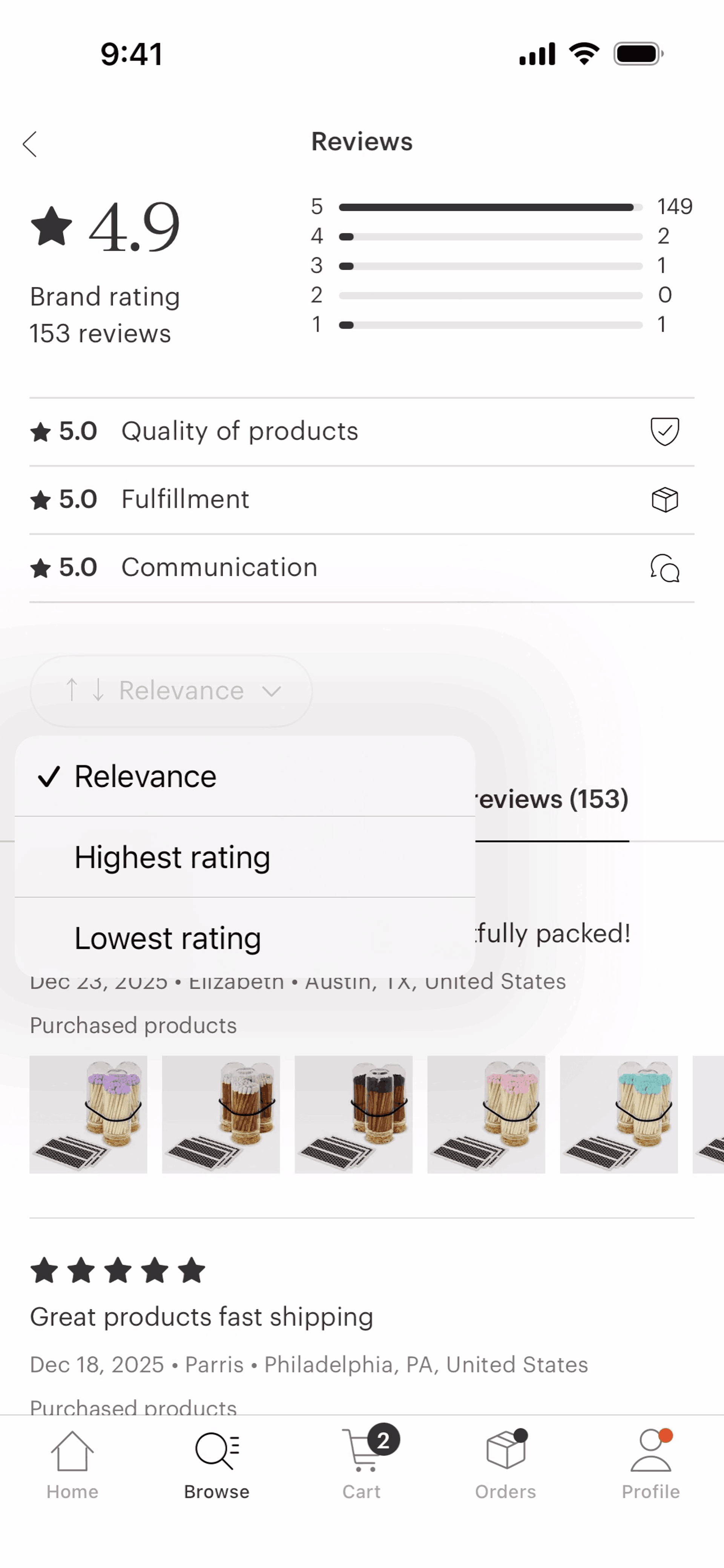 Faire Wholesale iOS Shopping interface screenshot 23