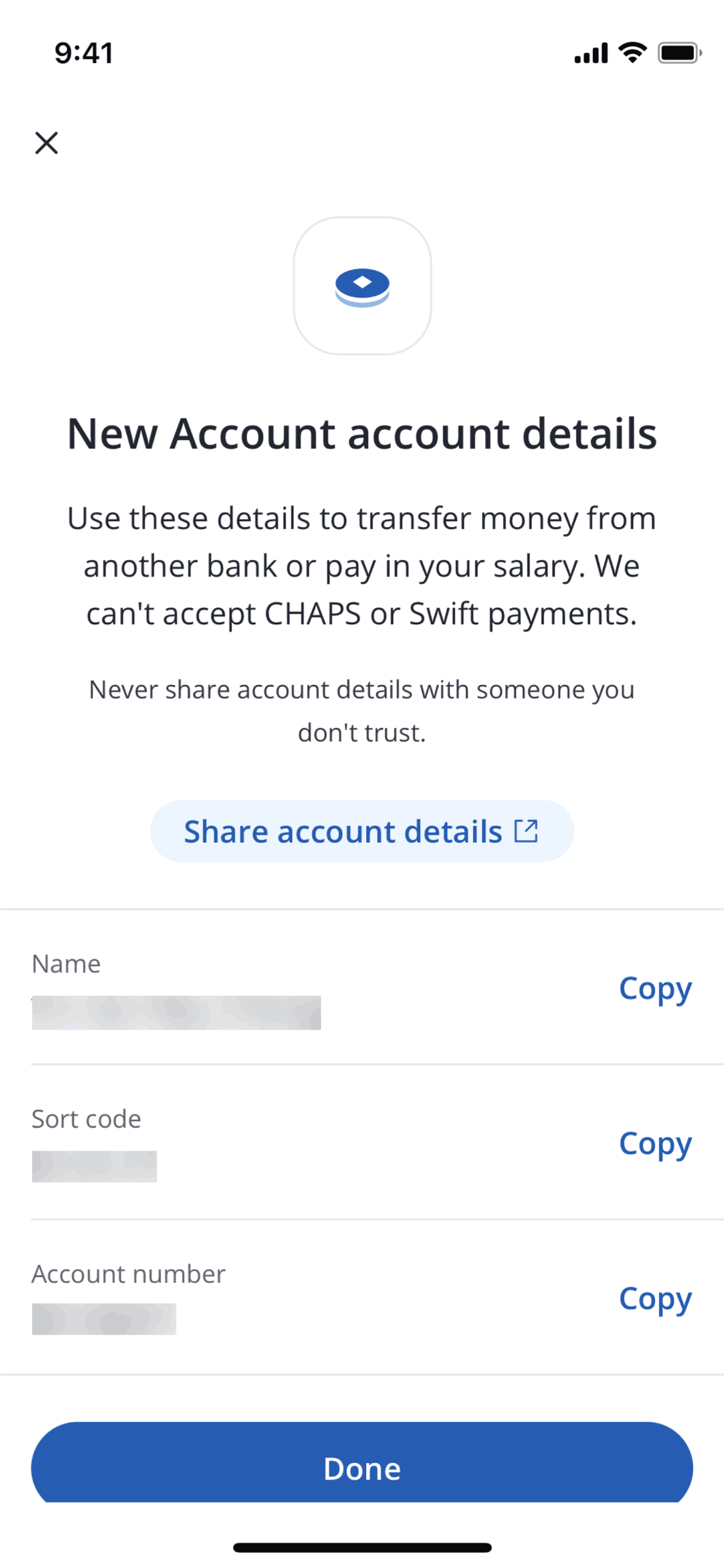 Chase UK iOS Finance interface screenshot 6