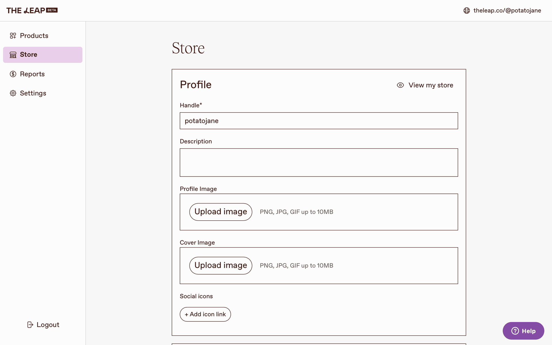 The Leap Web Business interface screenshot 17