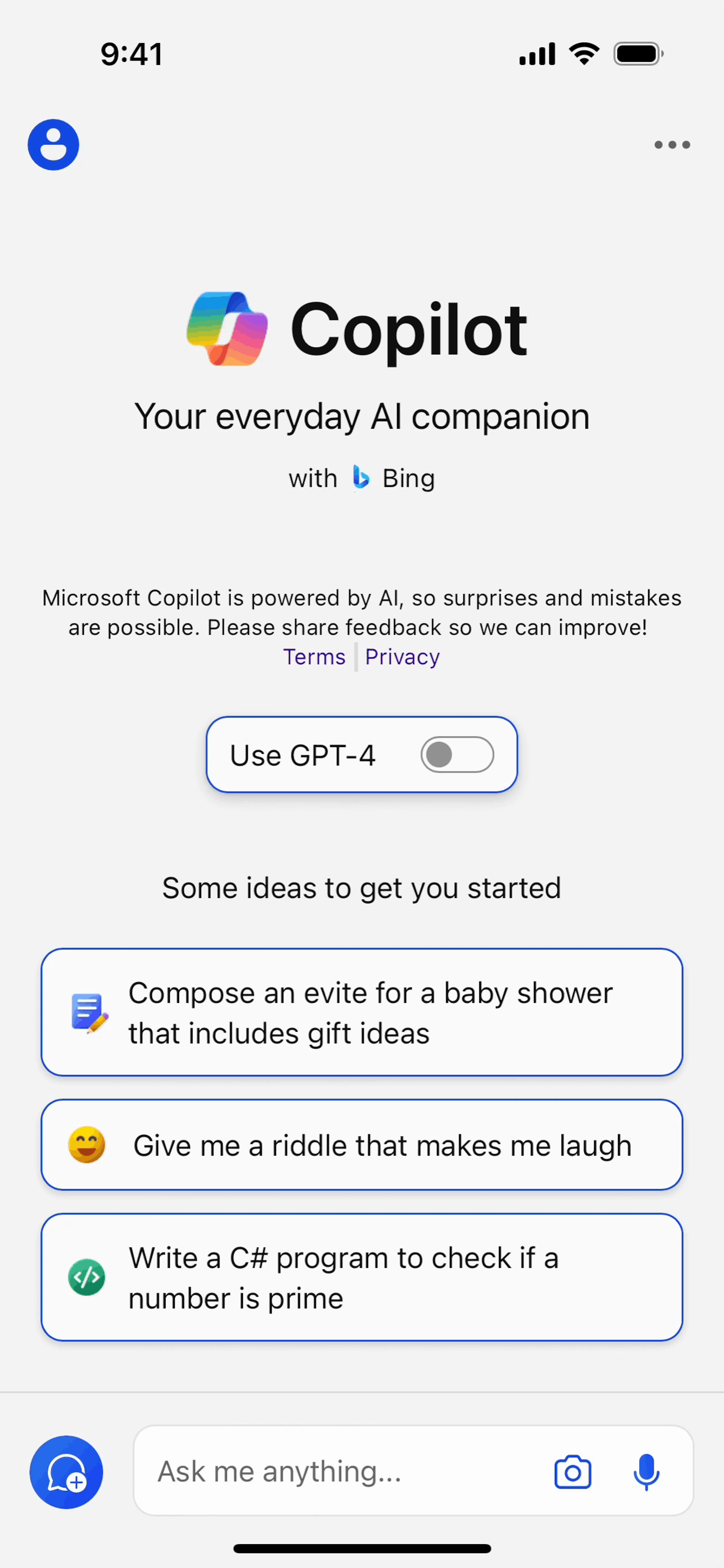 Microsoft Copilot iOS AI interface screenshot 8