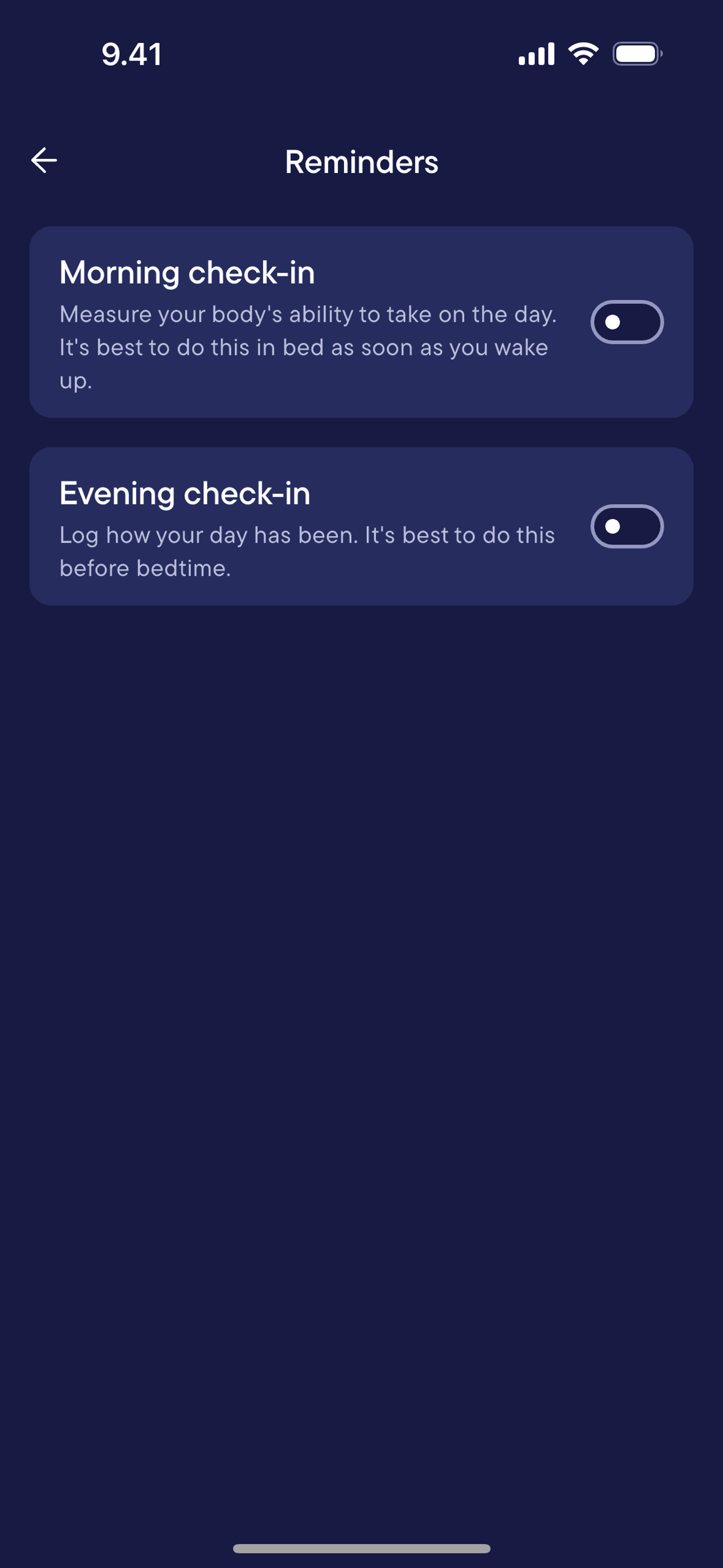 Visible iOS Health & Fitness interface screenshot 8
