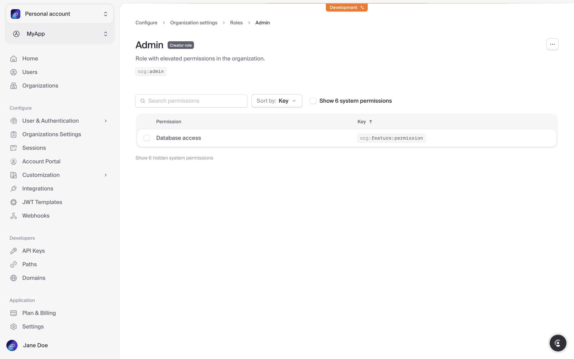 Clerk Web Developer Tools interface screenshot 17