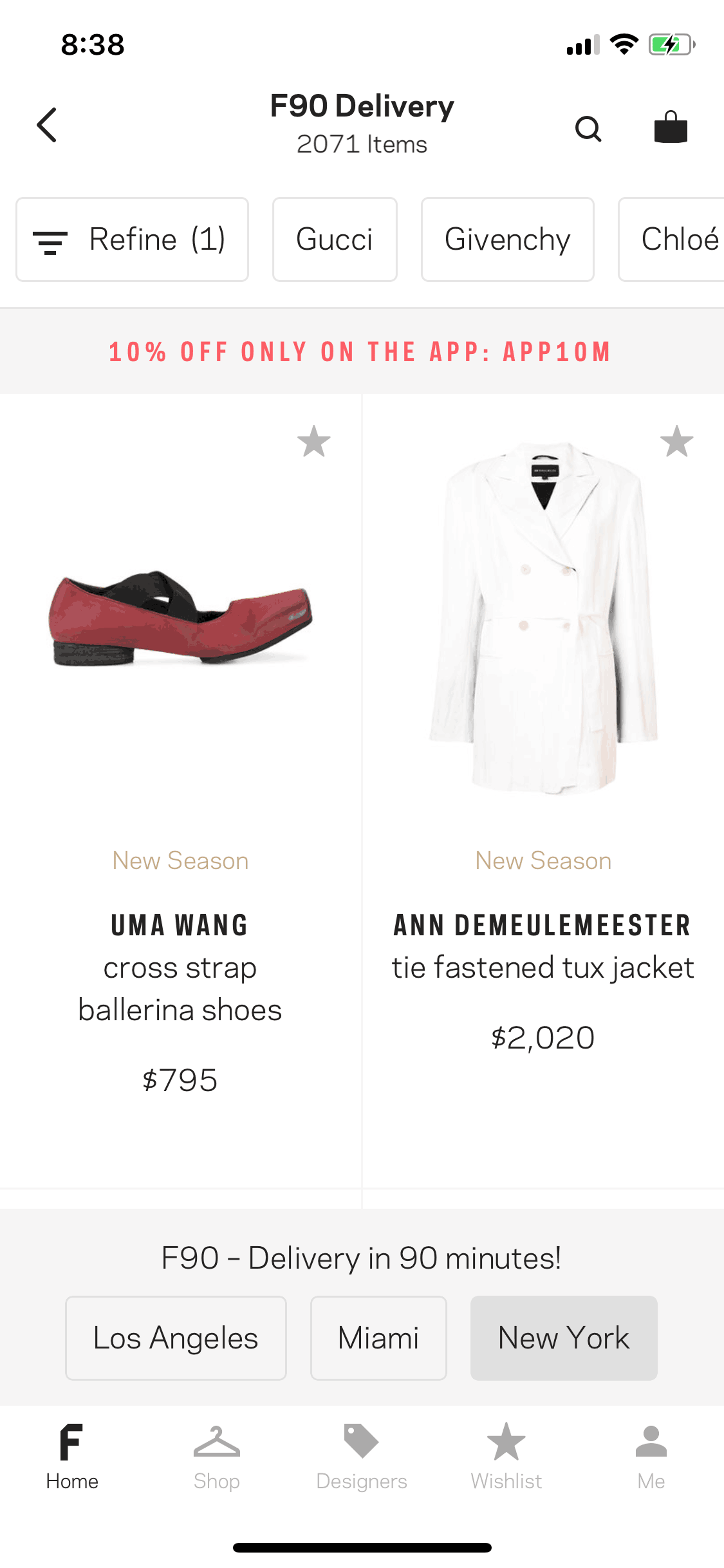 FARFETCH iOS Shopping interface screenshot 18