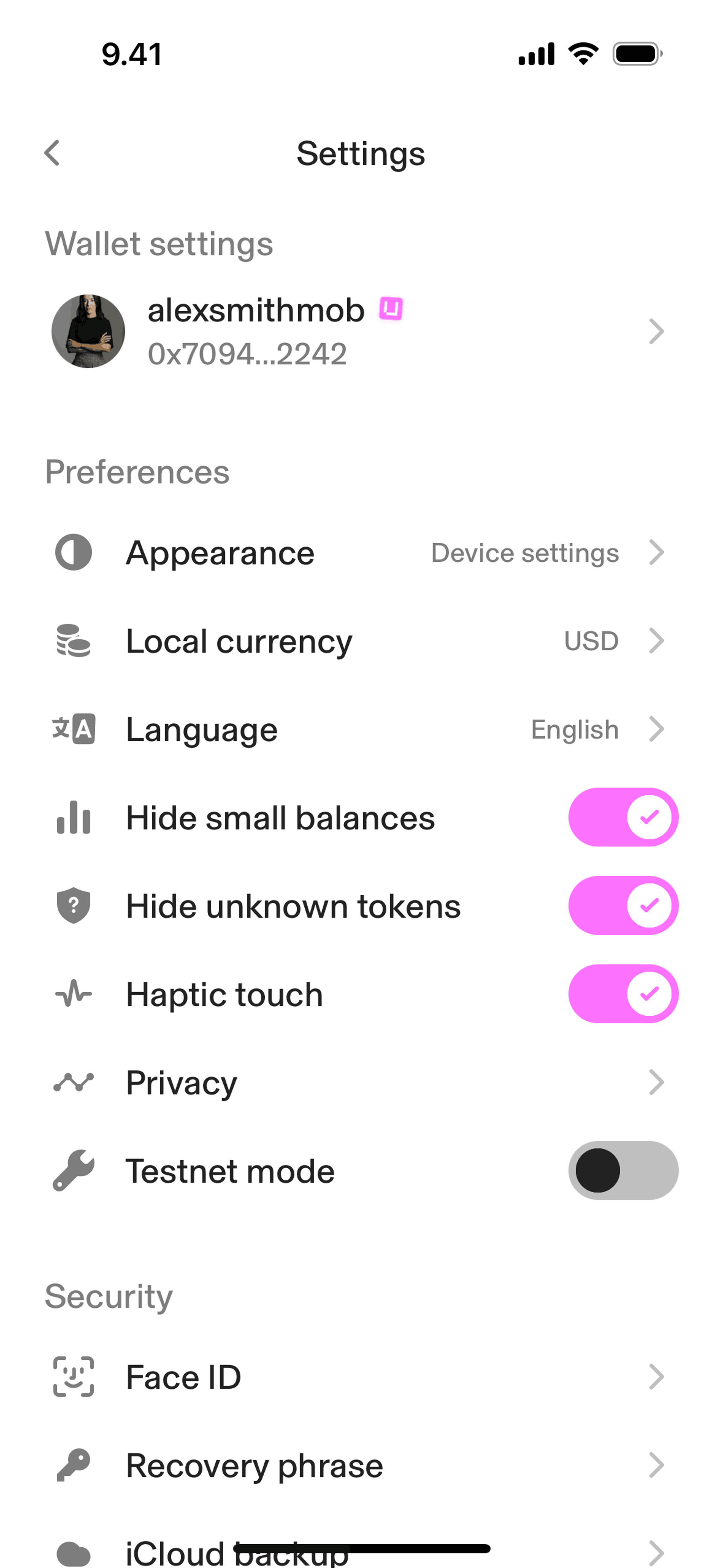 Uniswap iOS Finance interface screenshot 14