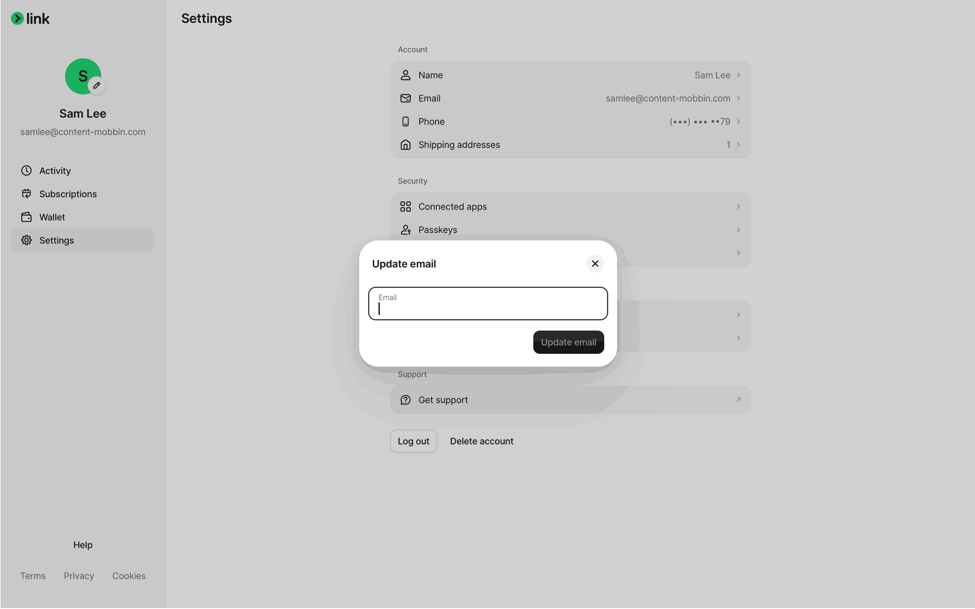 Link Web Finance interface screenshot 24