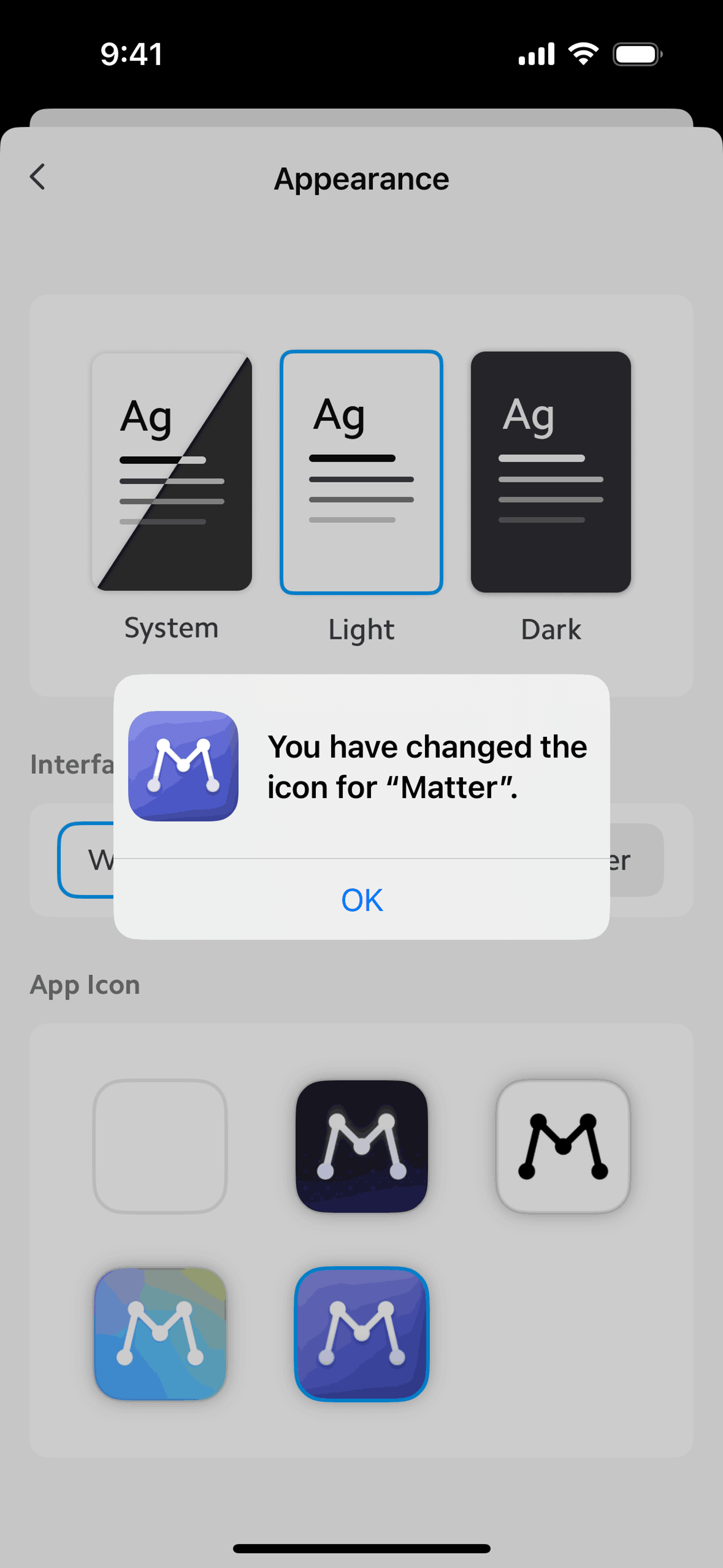 Matter iOS Reference interface screenshot 23