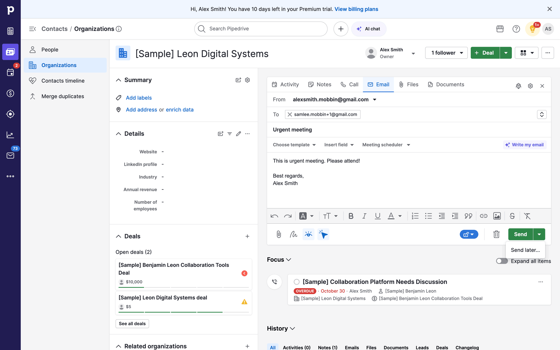 Pipedrive Web CRM interface screenshot 5