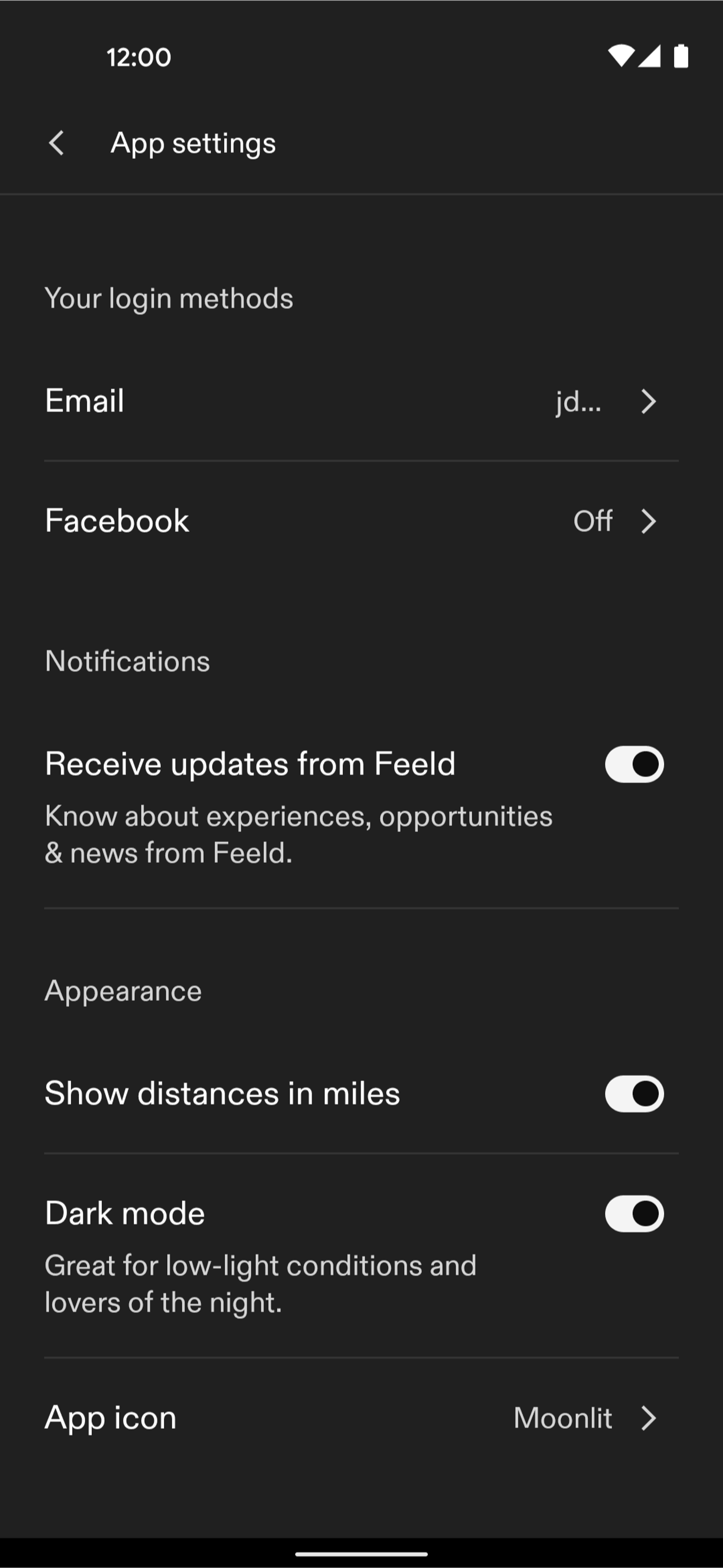 Feeld Android Communication interface screenshot 14