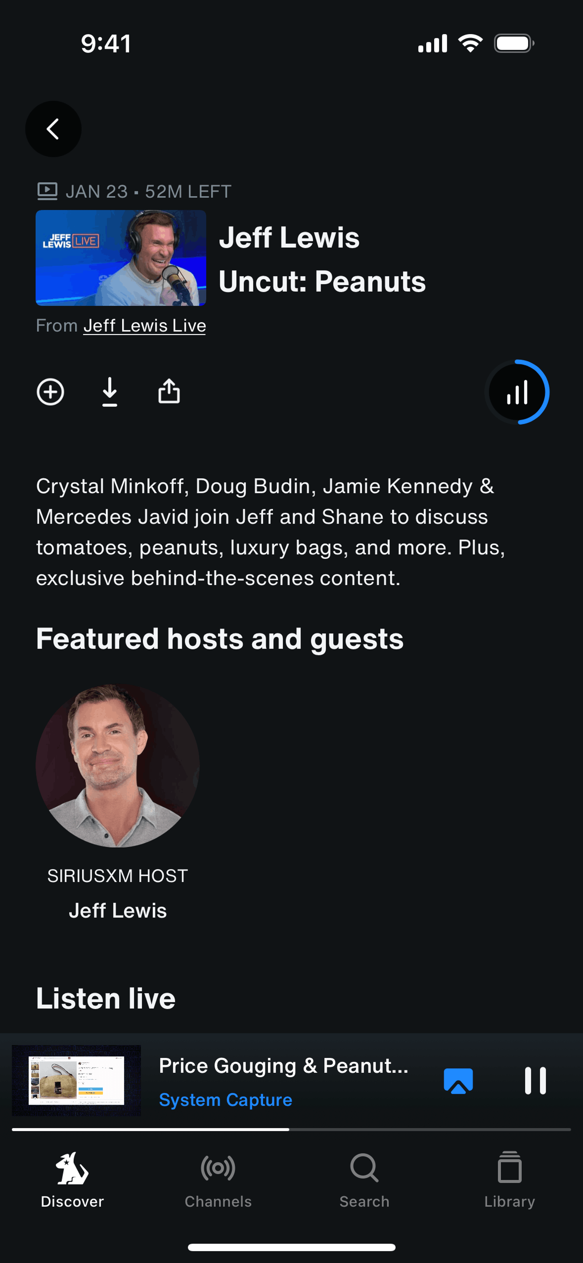 SiriusXM iOS Music & Audio interface screenshot 17