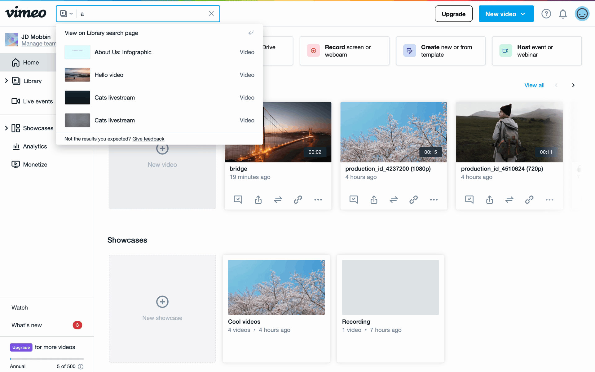 Vimeo Web Photo & Video interface screenshot 21