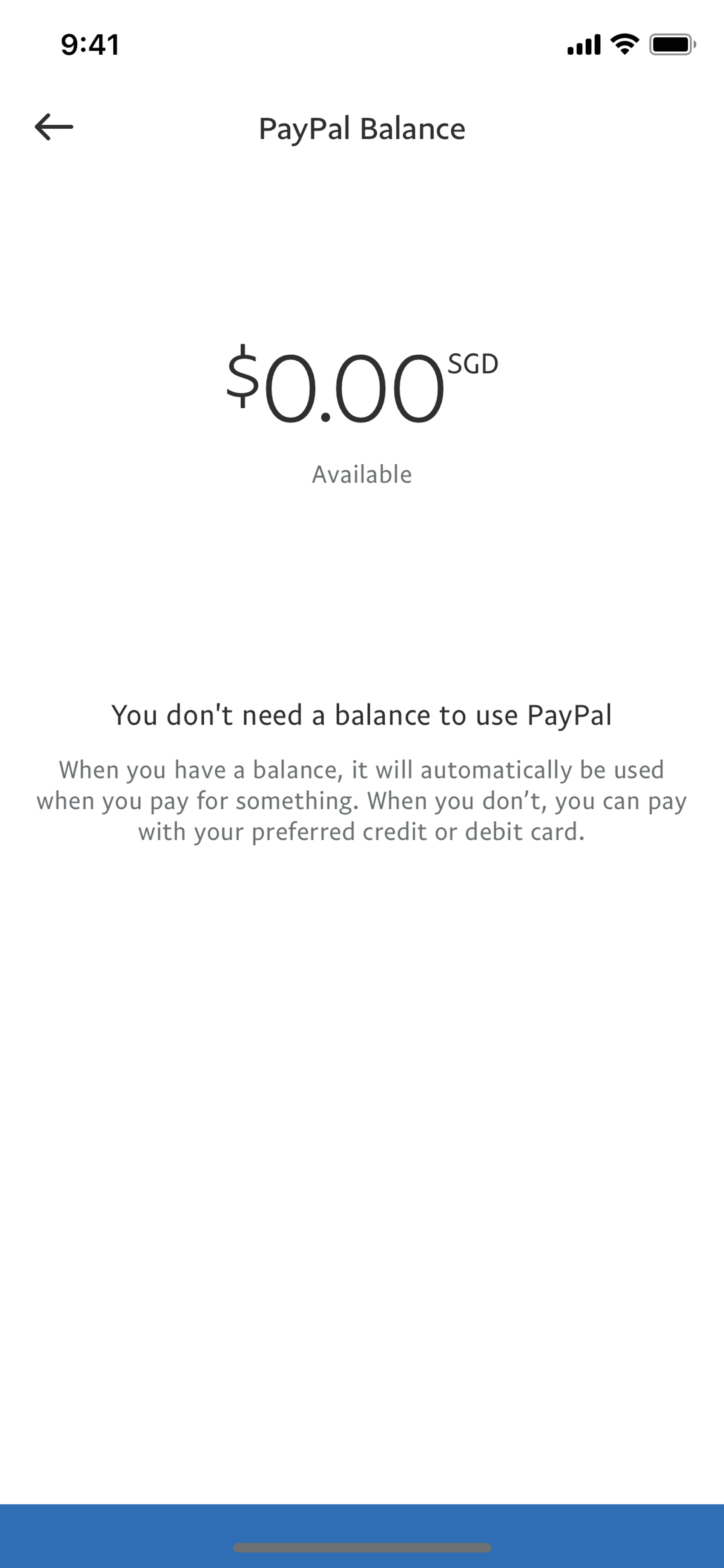 PayPal iOS Finance interface screenshot 6