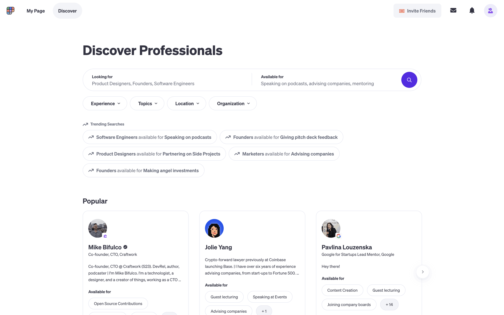 Polywork Web Social Networking interface screenshot 11