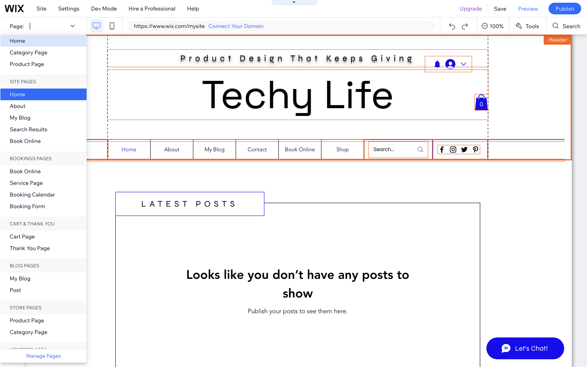 Wix Web Business interface screenshot 4