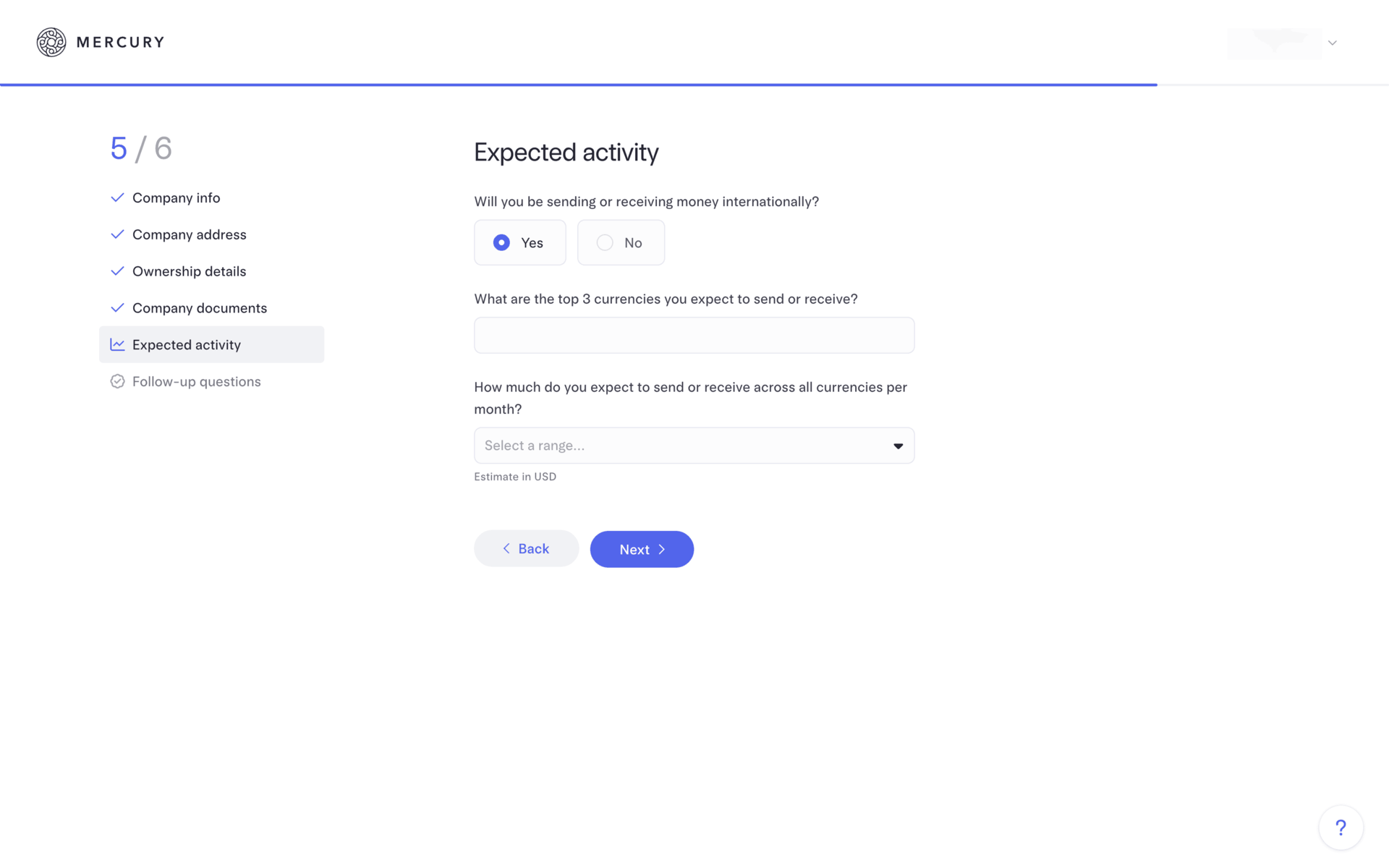 Mercury Web Finance interface screenshot 11
