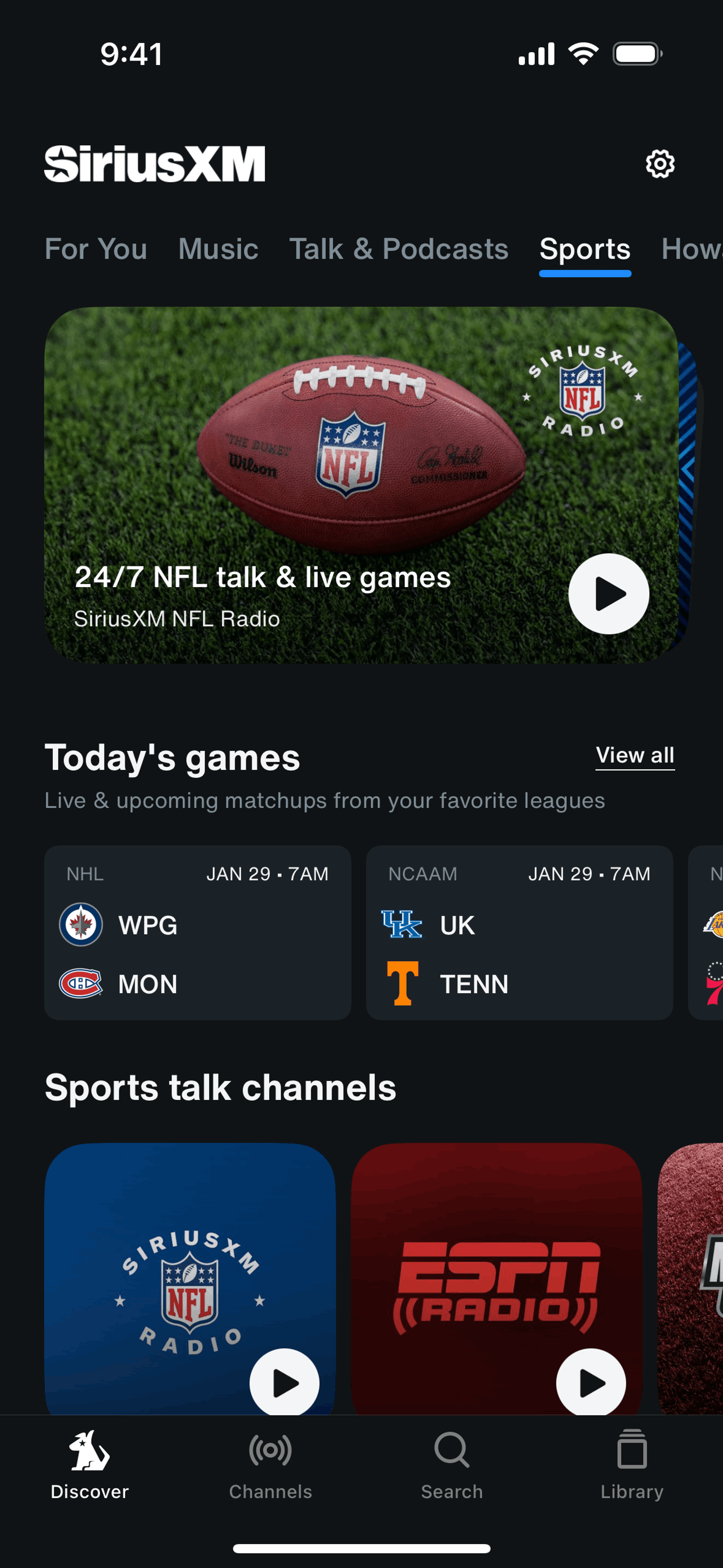 SiriusXM iOS Music & Audio interface screenshot 22
