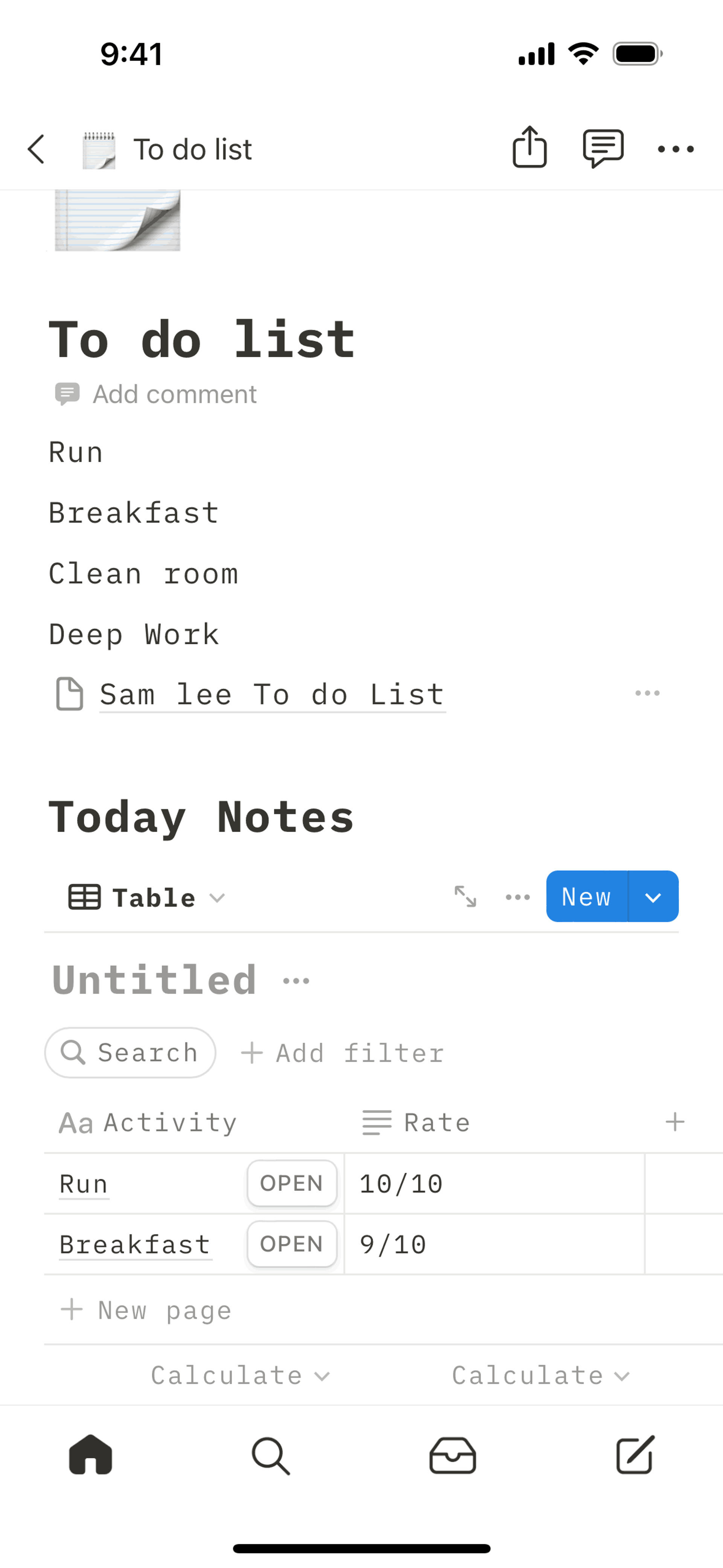 Notion iOS Collaboration interface screenshot 3