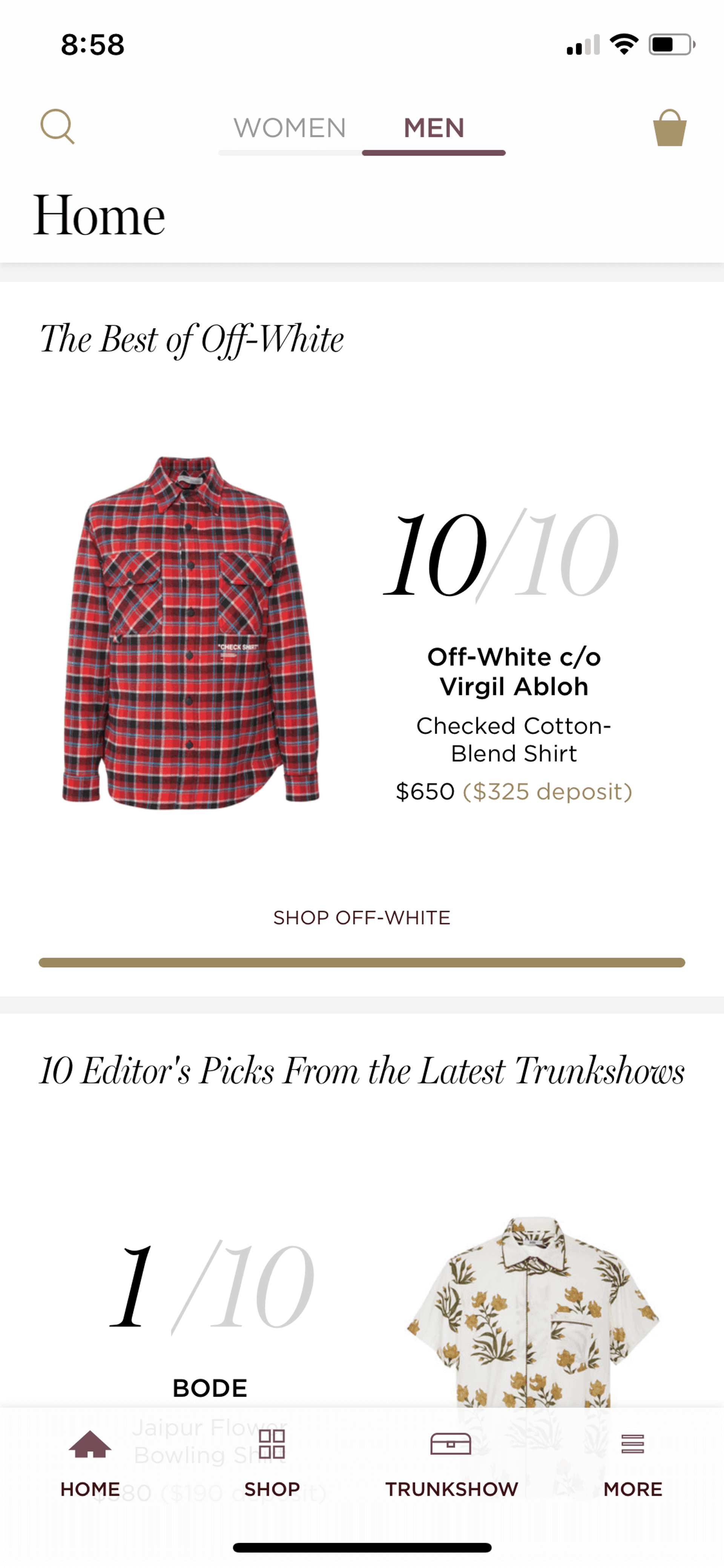 Moda Operandi iOS Shopping interface screenshot 5