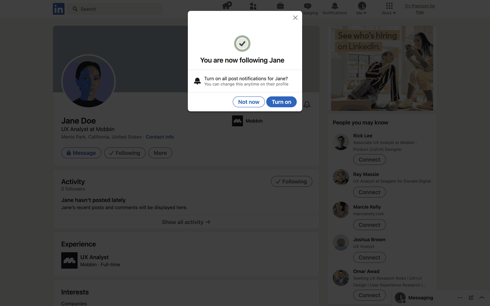 LinkedIn Web Business interface screenshot 18