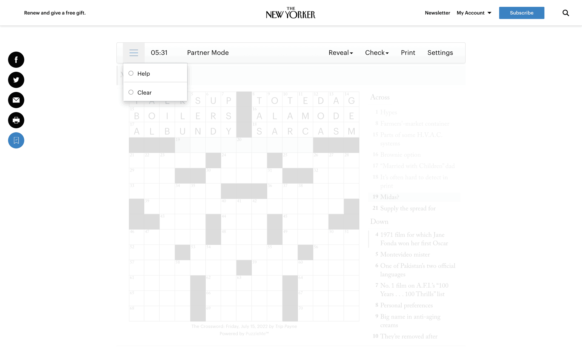 The New Yorker Web News interface screenshot 13