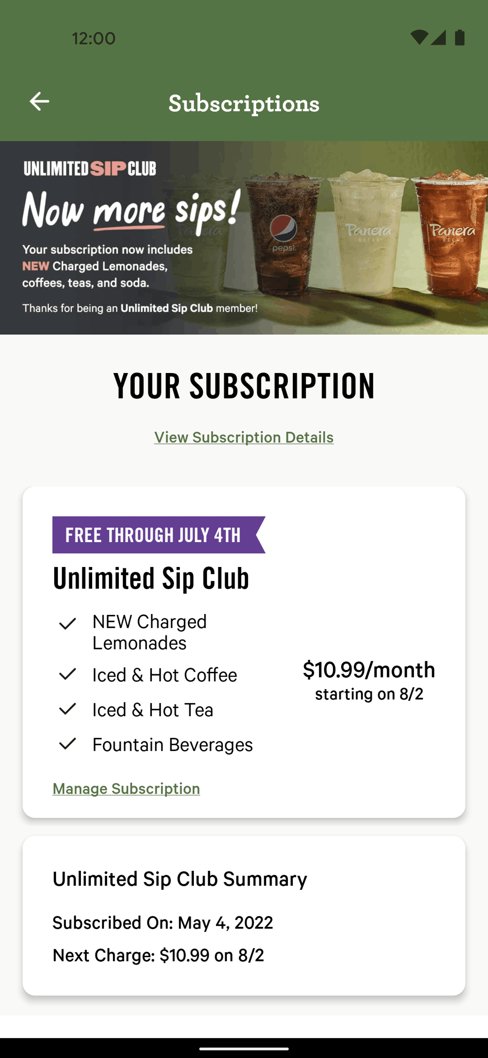Panera Bread Android Food & Drink interface screenshot 14