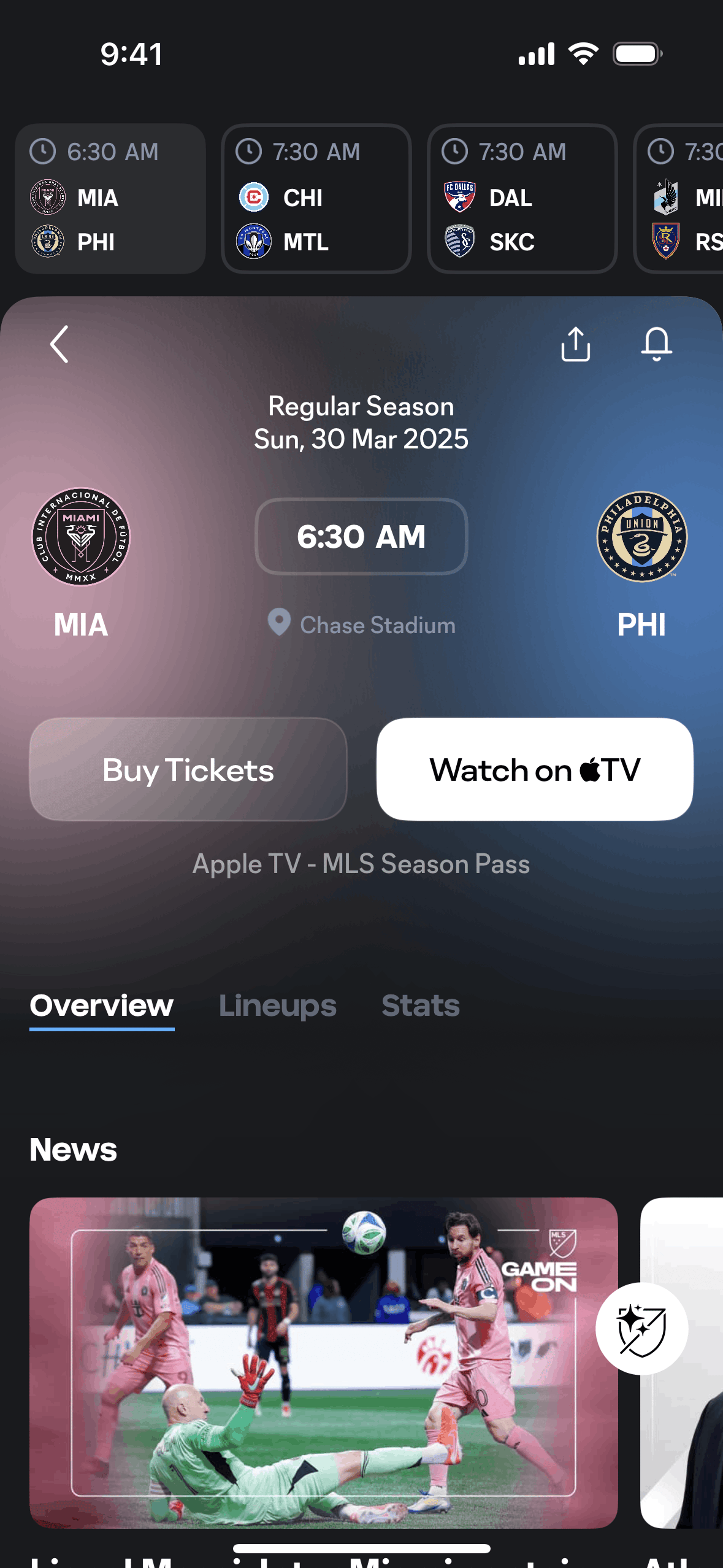 MLS iOS Sports interface screenshot 24