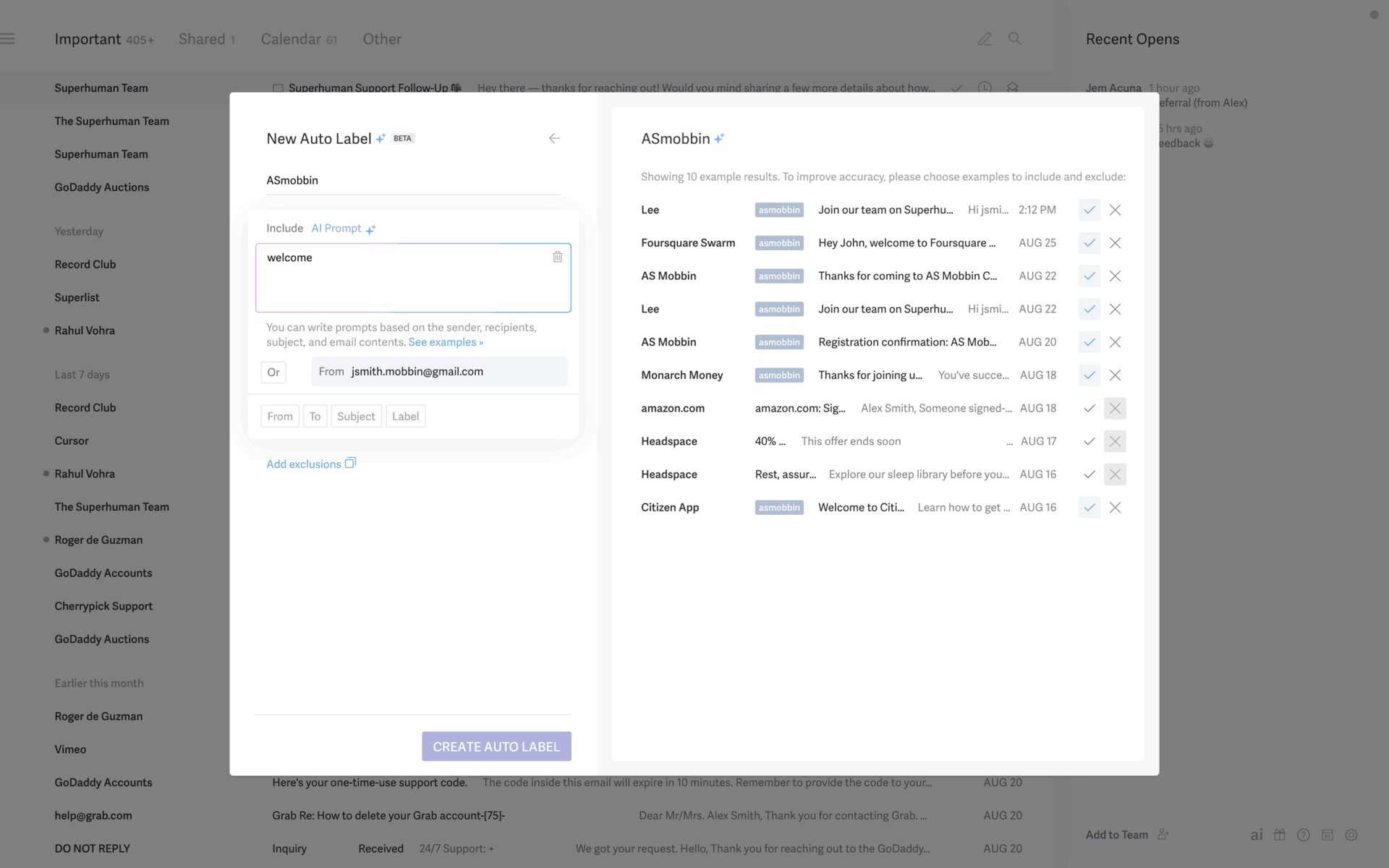 Superhuman Web AI interface screenshot 22