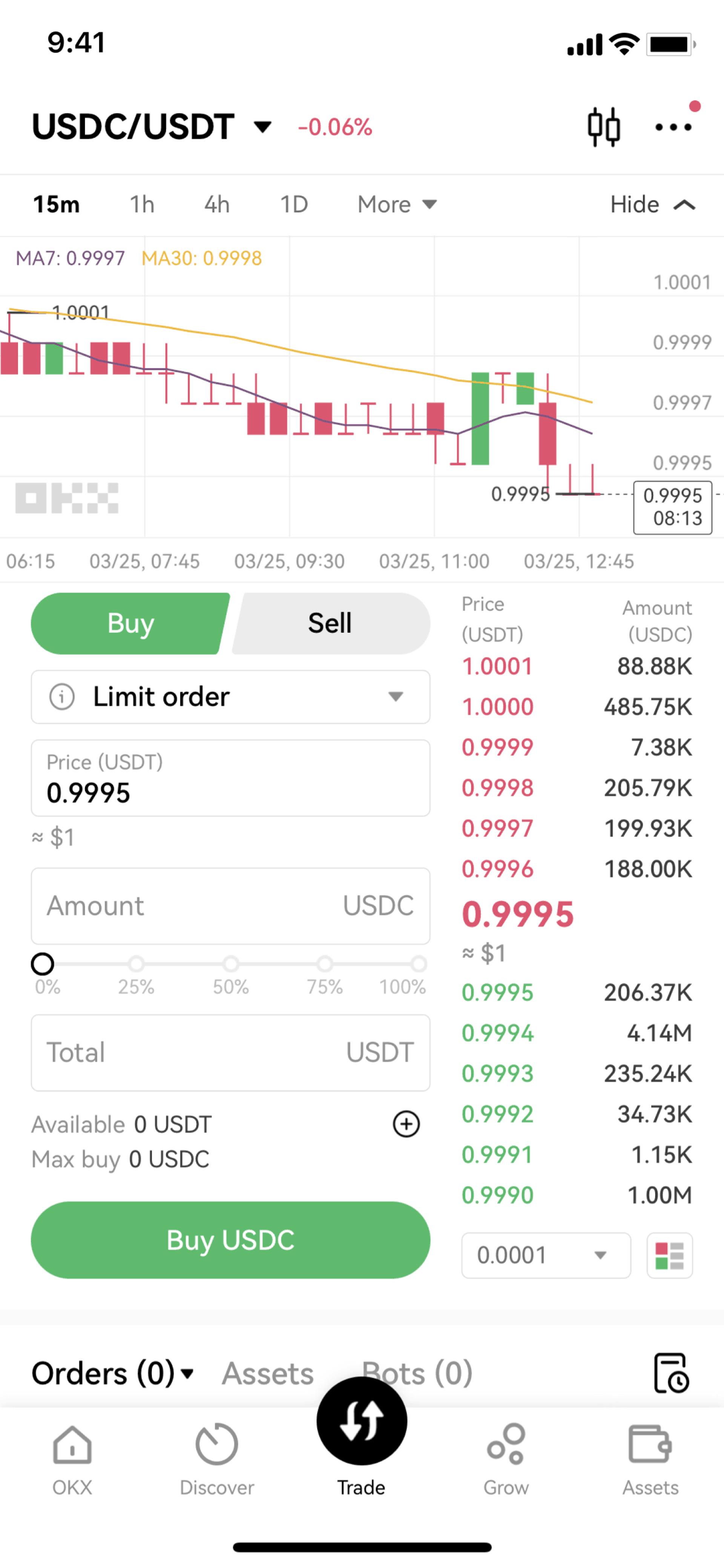 OKX iOS Finance interface screenshot 2