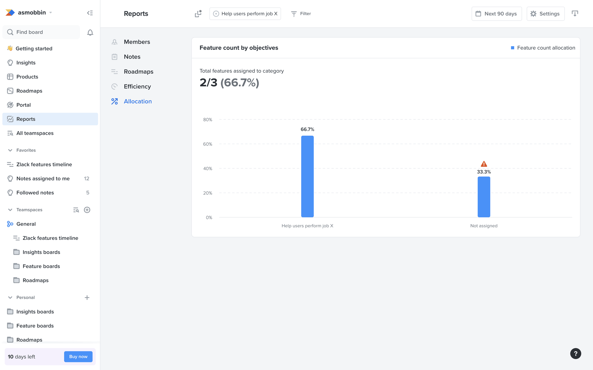 Productboard Web Business interface screenshot 5