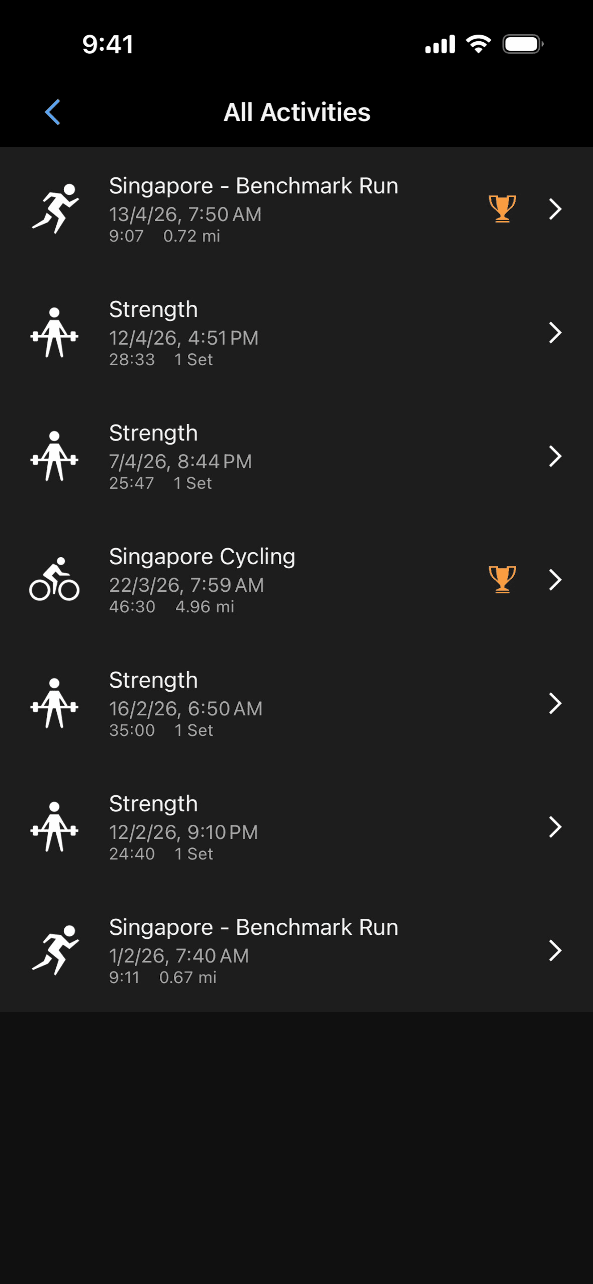 Garmin Connect iOS Health & Fitness interface screenshot 21