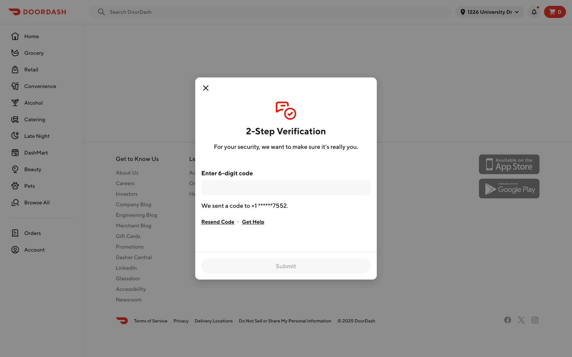 DoorDash Web Shopping interface screenshot 21