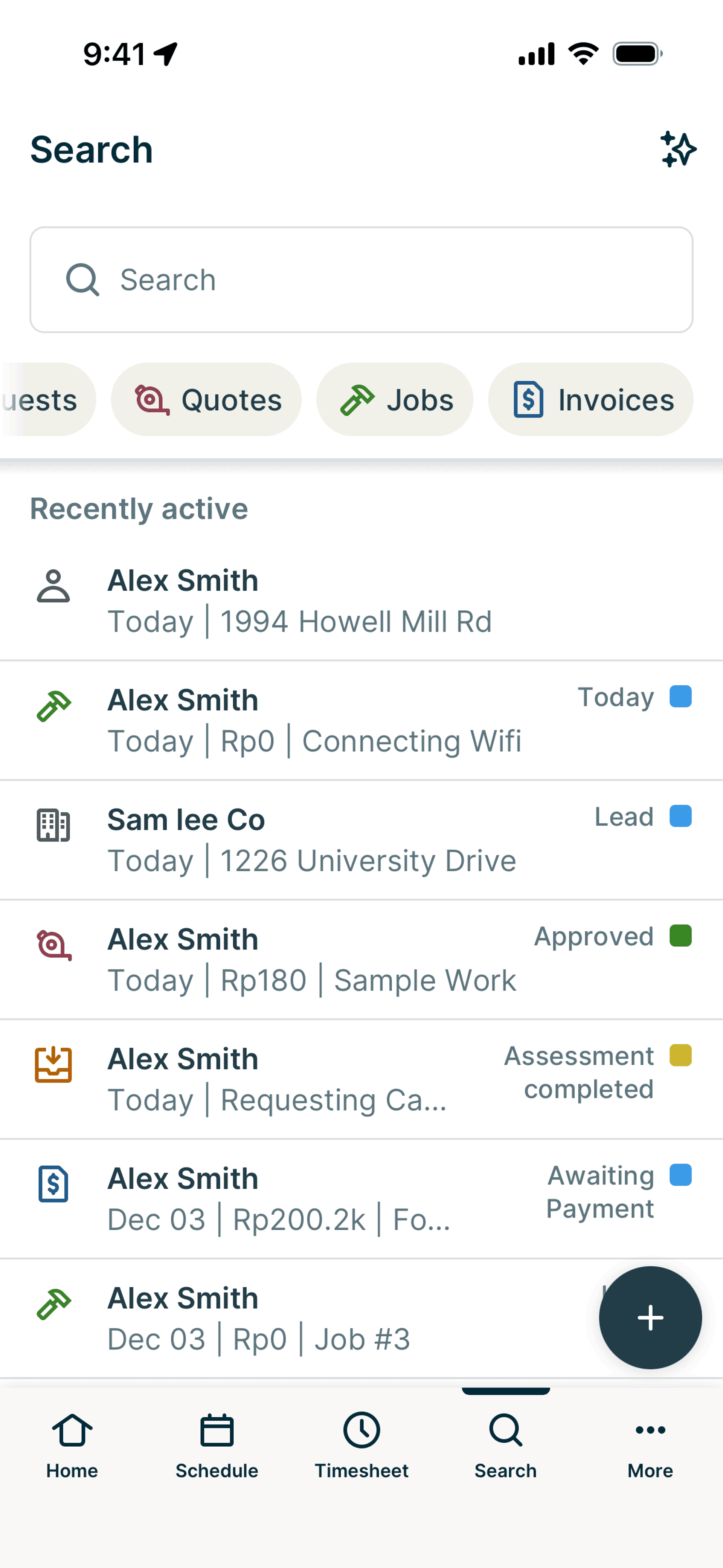 Jobber iOS Business interface screenshot 15
