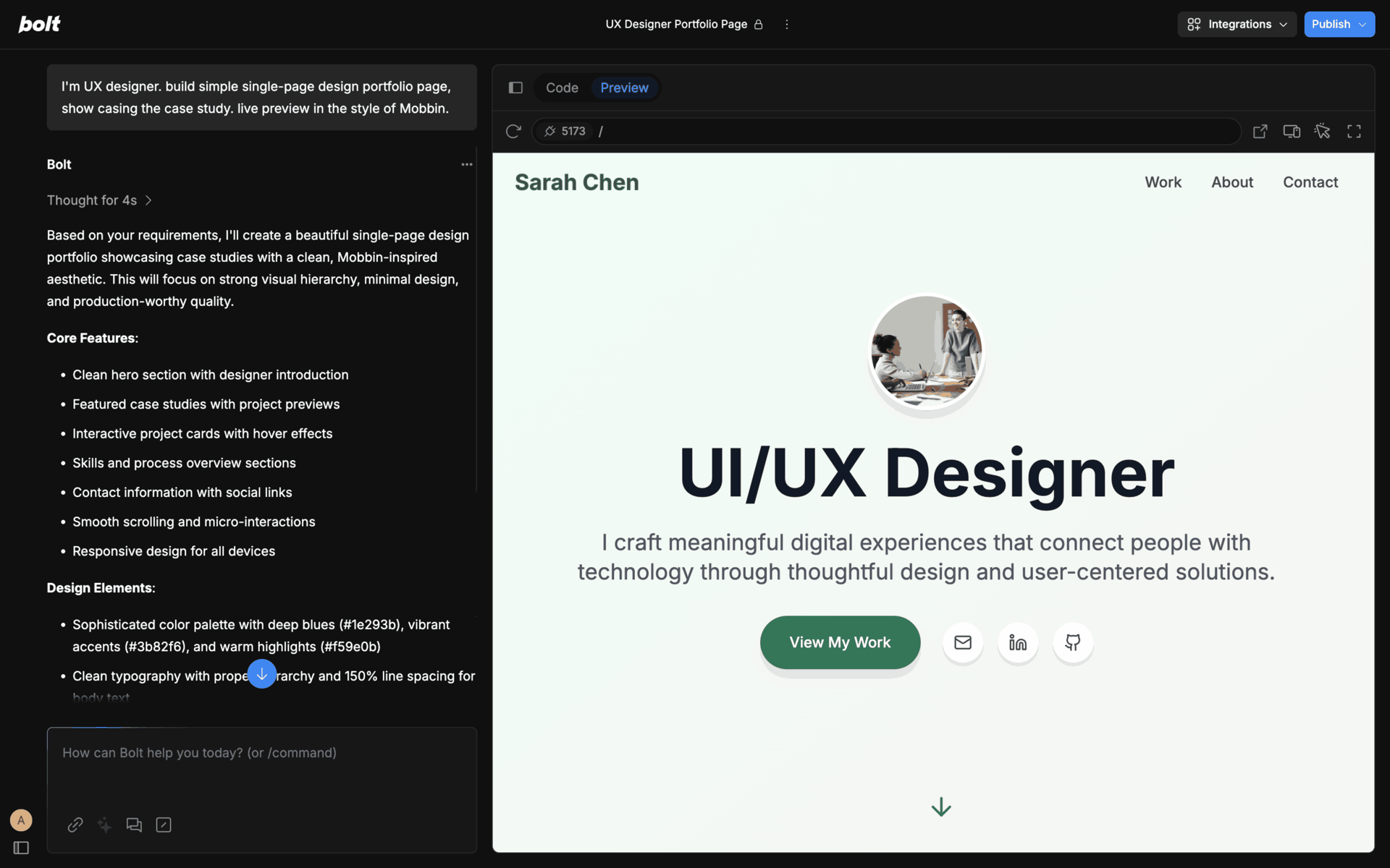 Bolt.new Web Developer Tools interface screenshot 11