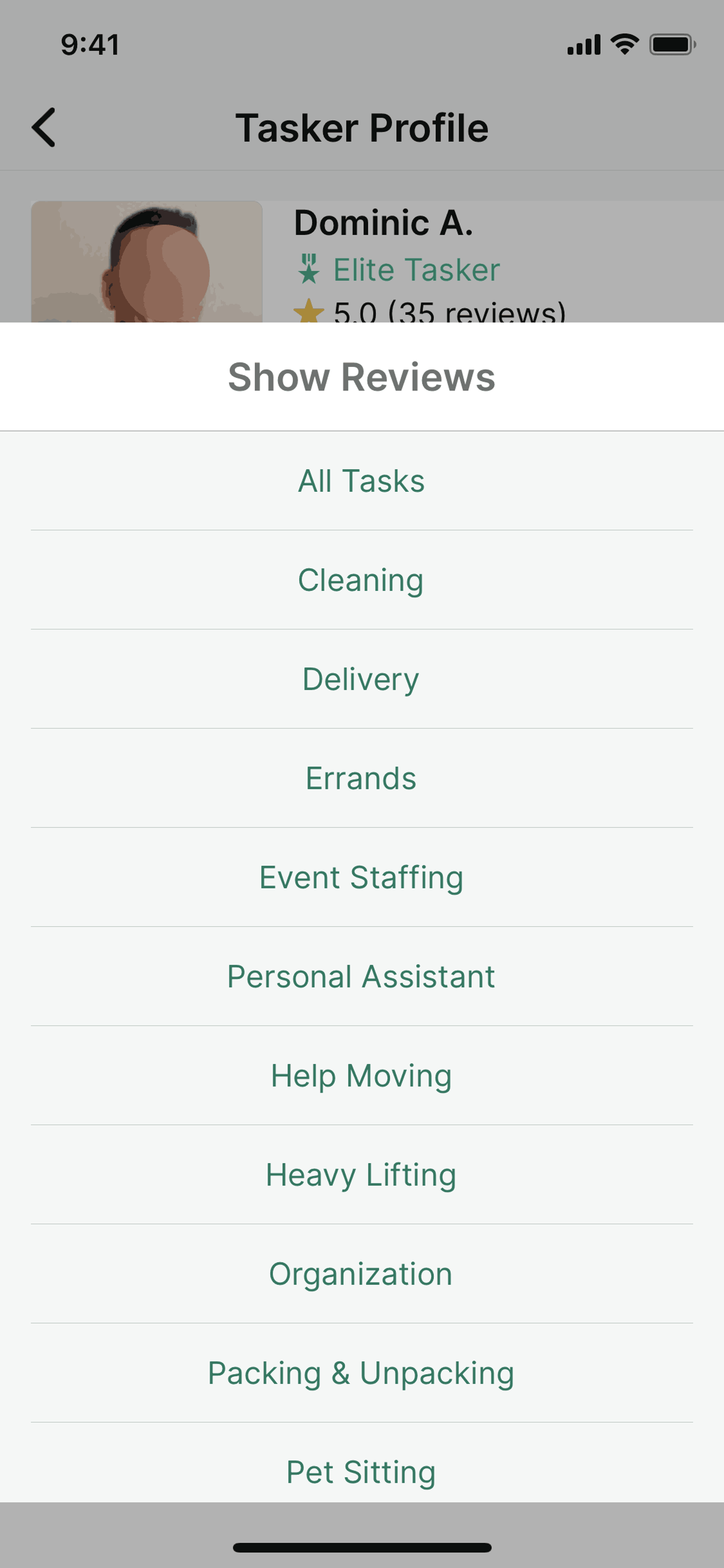TaskRabbit iOS Lifestyle interface screenshot 24
