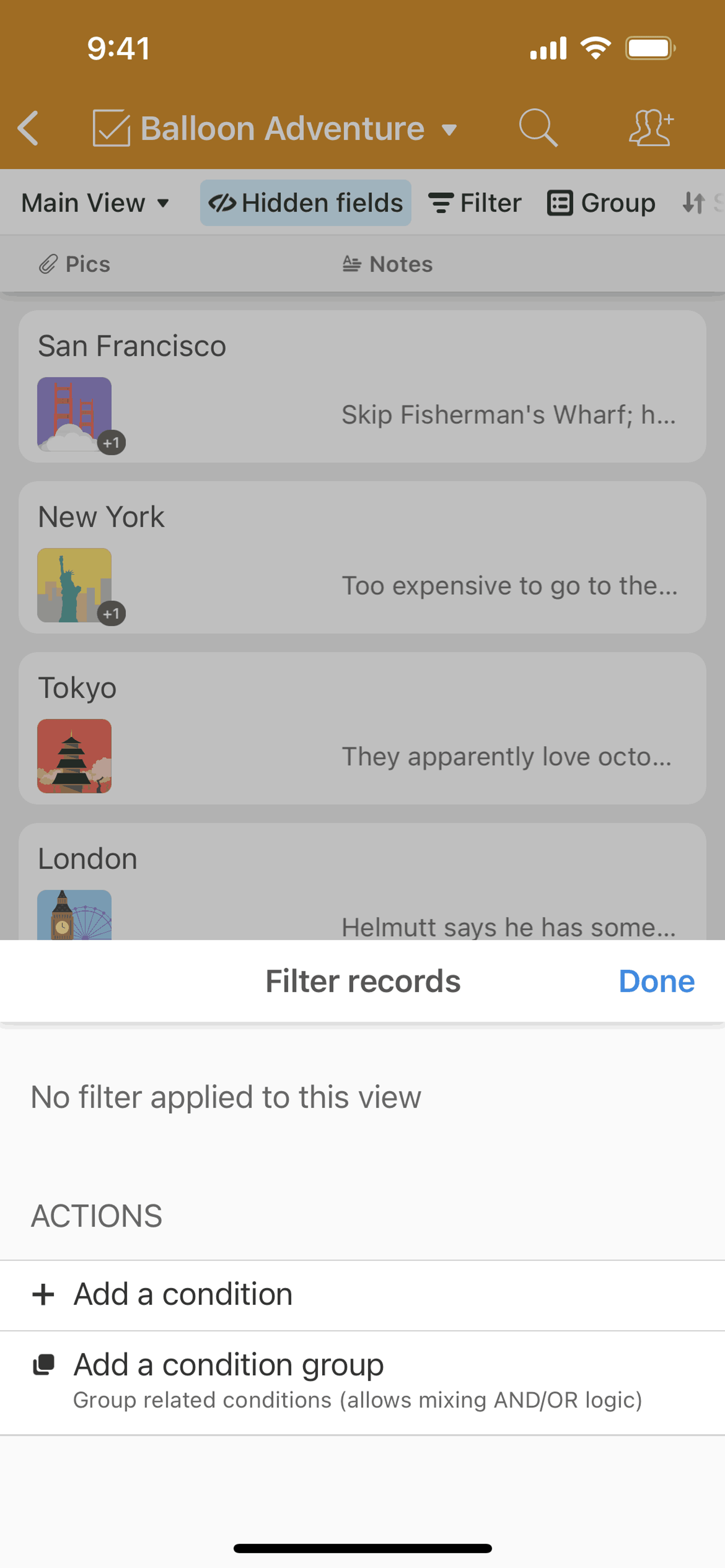 Airtable iOS Productivity interface screenshot 6