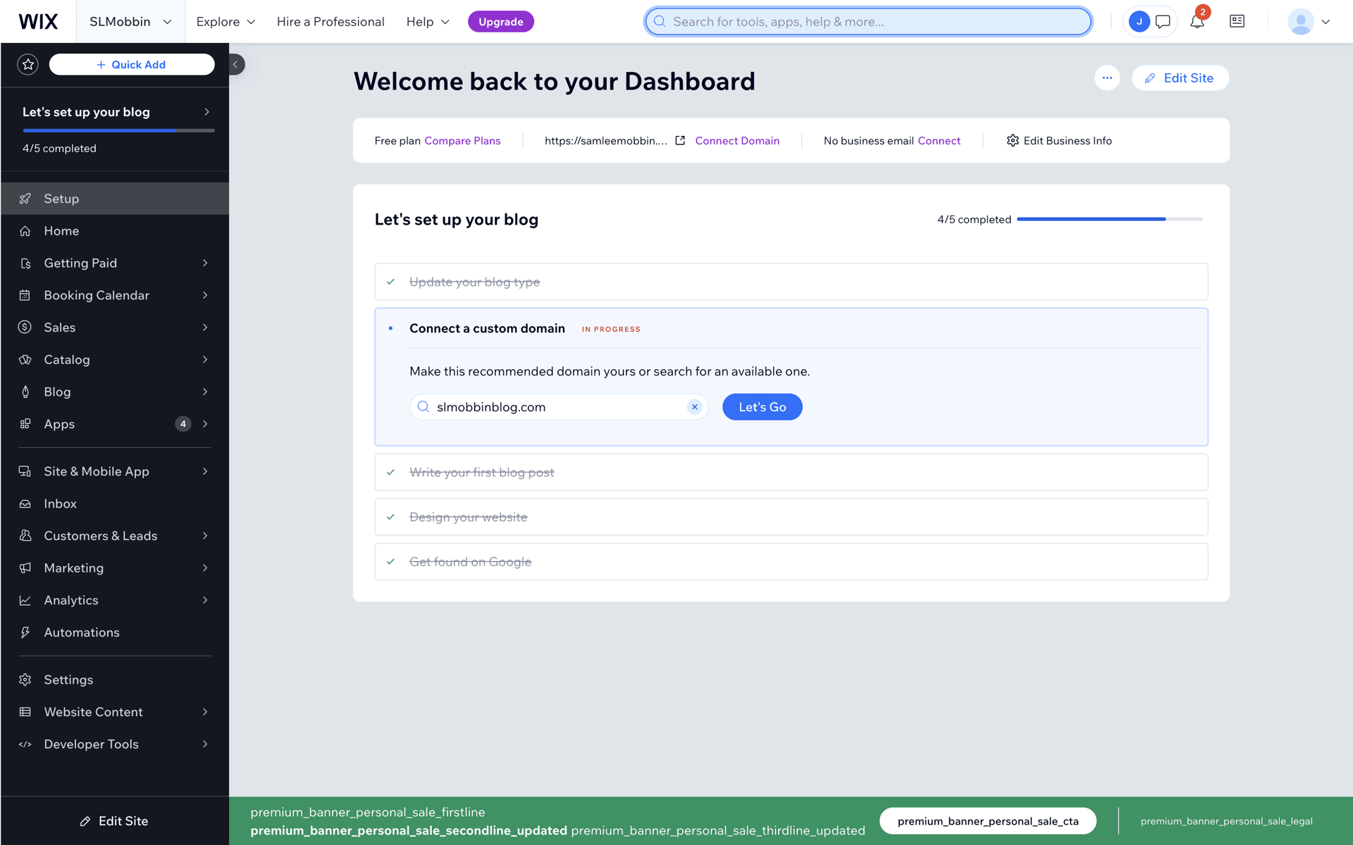 Wix Web Business interface screenshot 12