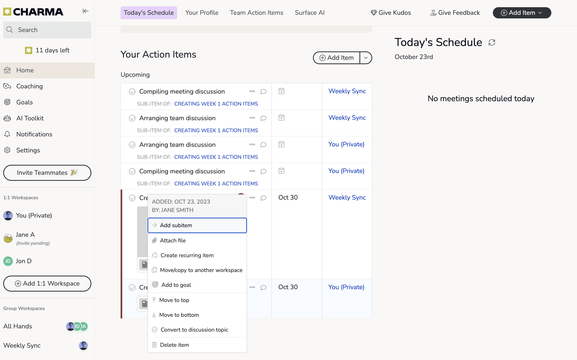 Charma Web Business interface screenshot 20