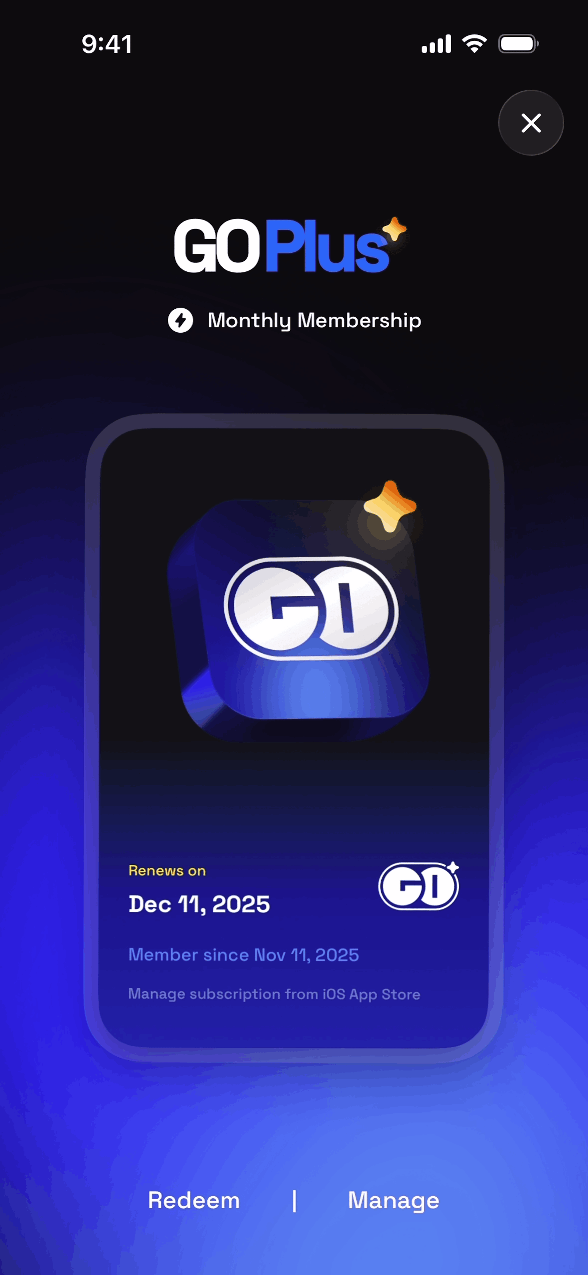 GO Club iOS Health & Fitness interface screenshot 7
