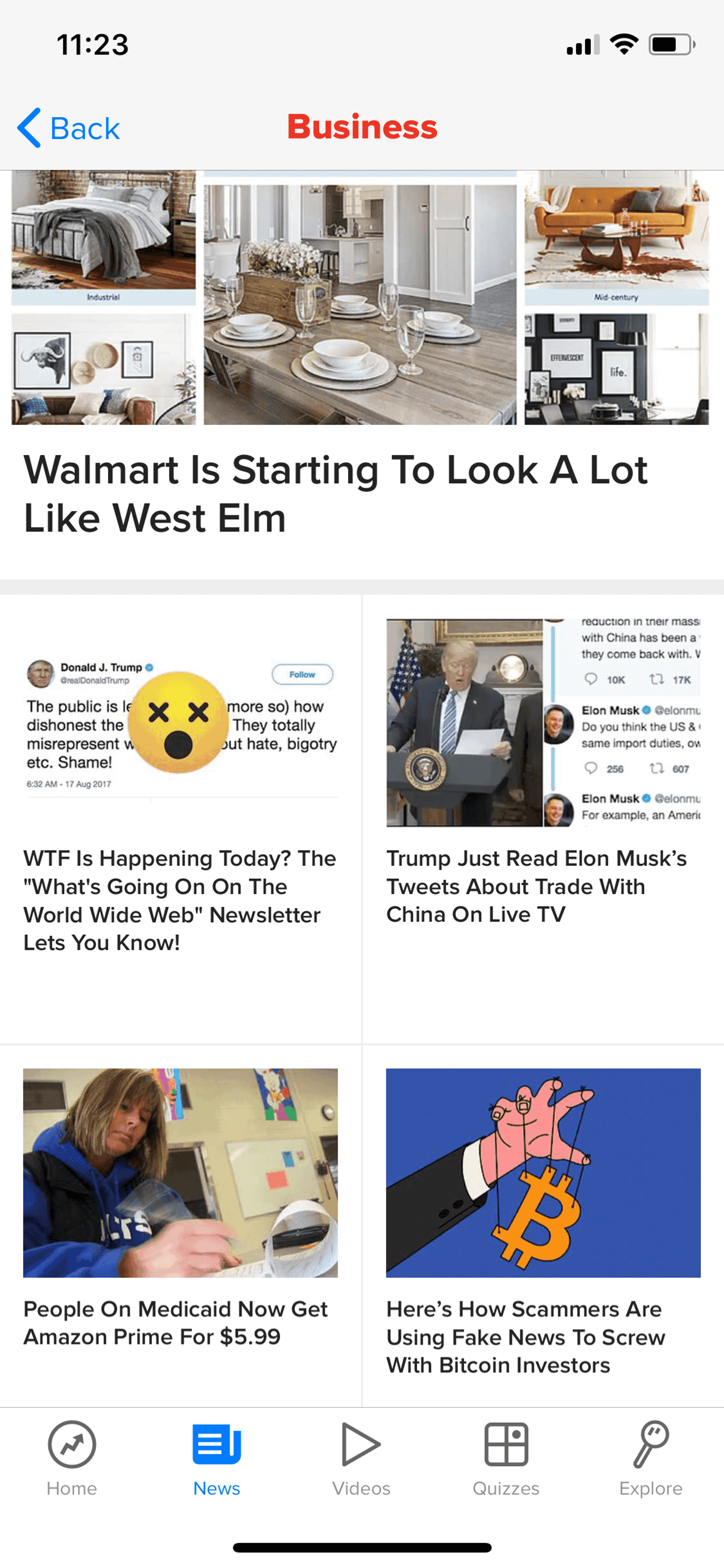 BuzzFeed iOS News interface screenshot 12