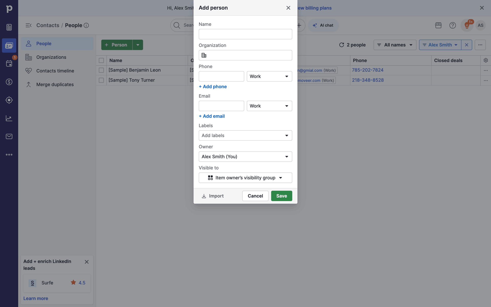 Pipedrive Web CRM interface screenshot 14