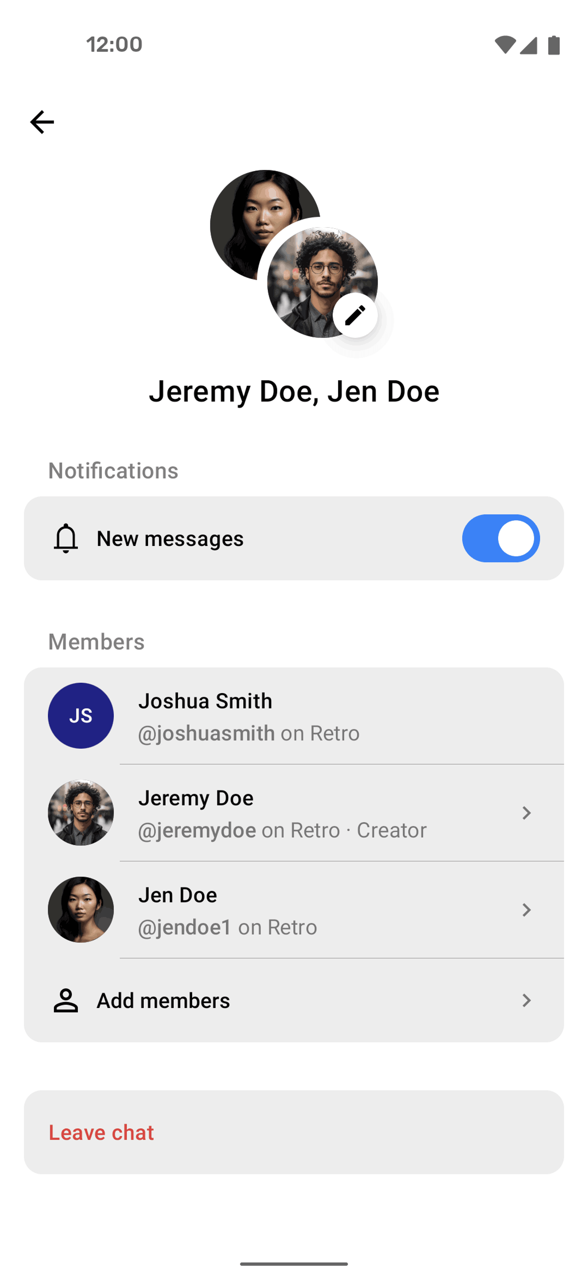 Retro Android Social Networking interface screenshot 14