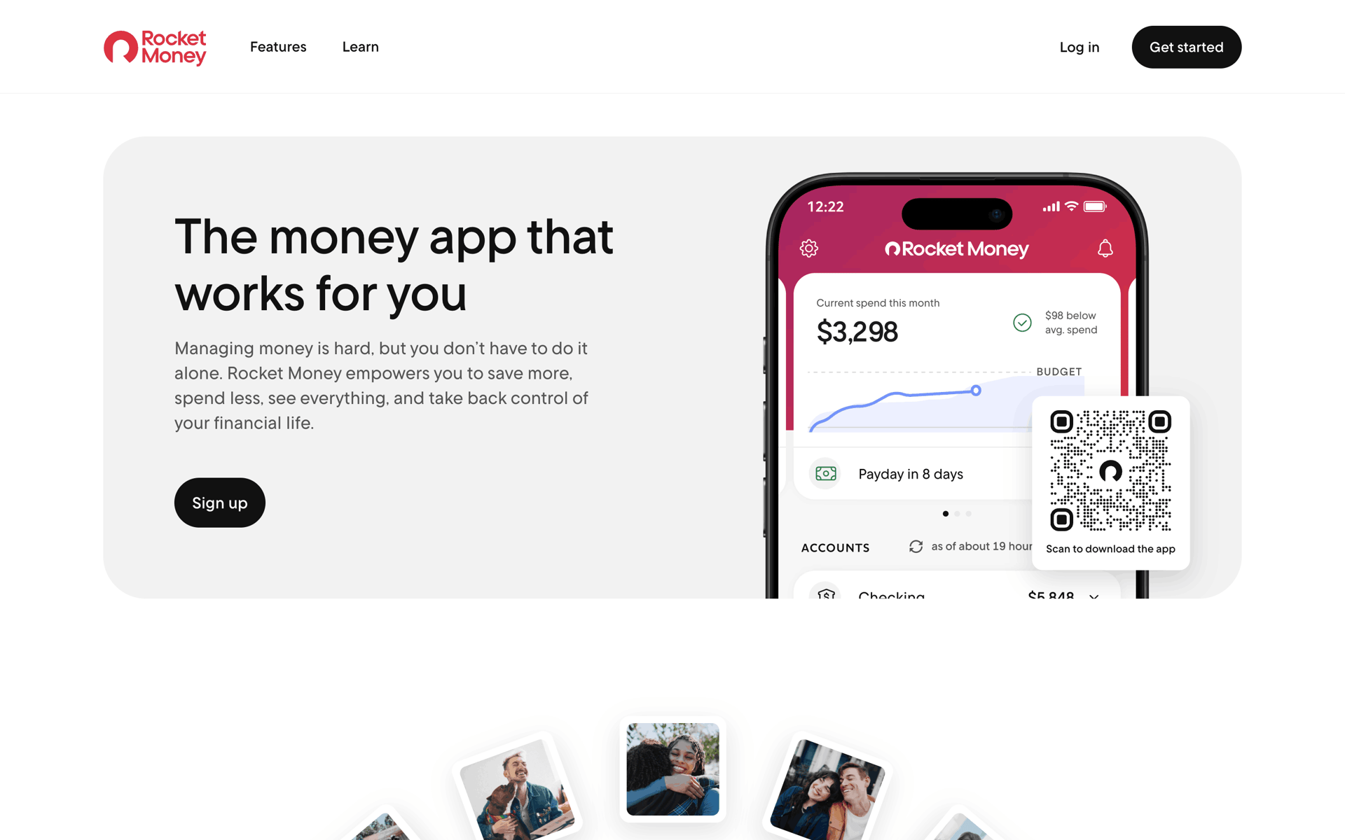 Rocket Money Web Finance interface screenshot 1