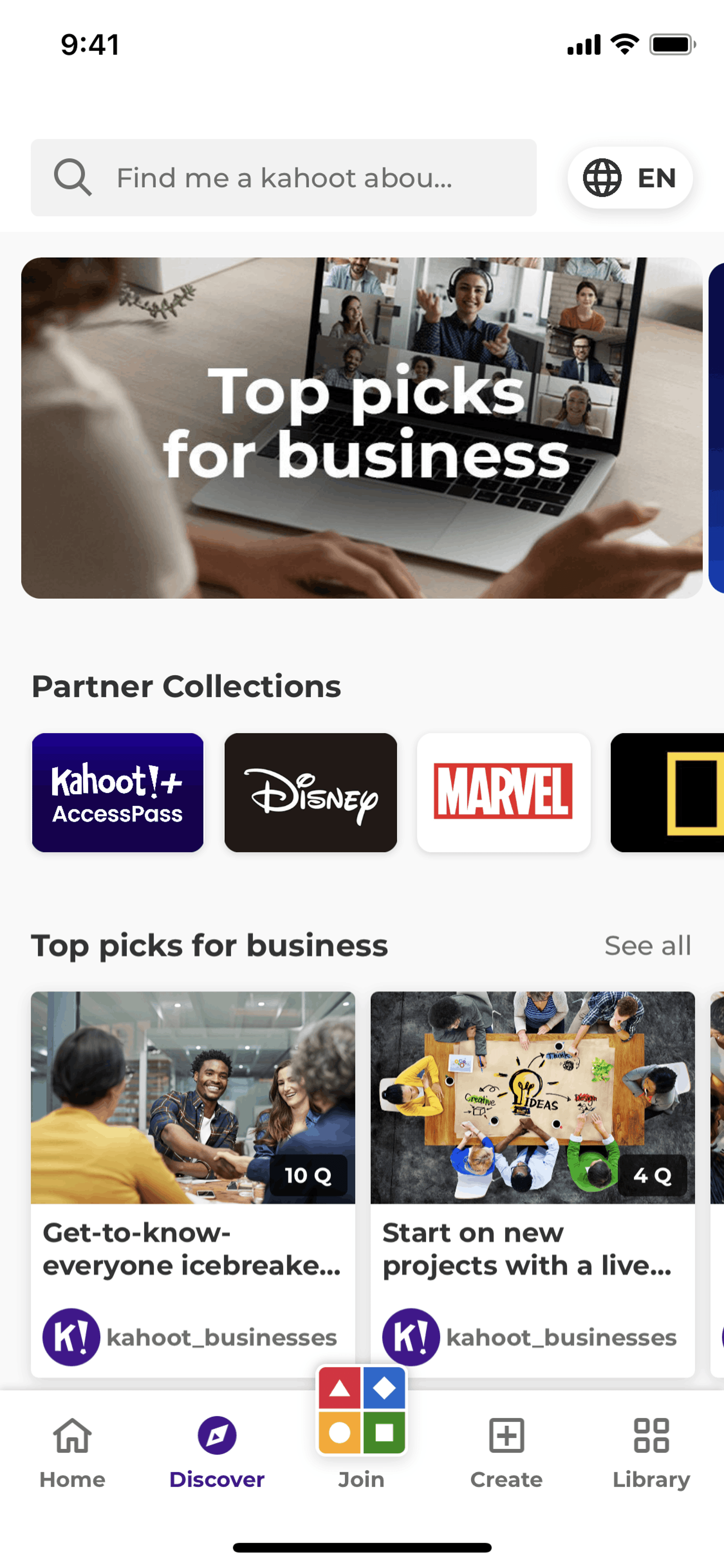 Kahoot! iOS Education interface screenshot 9