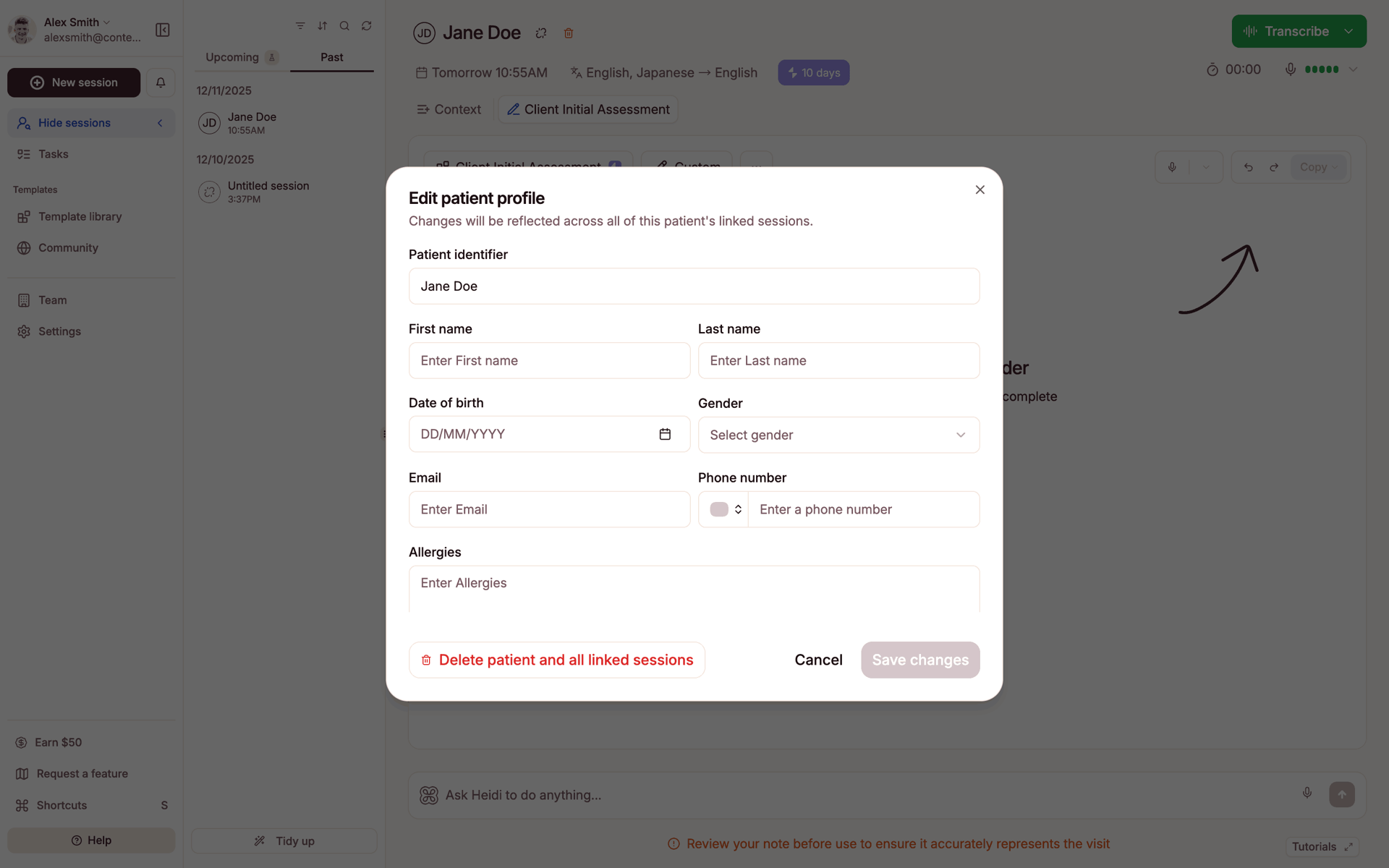 Heidi Web AI interface screenshot 19