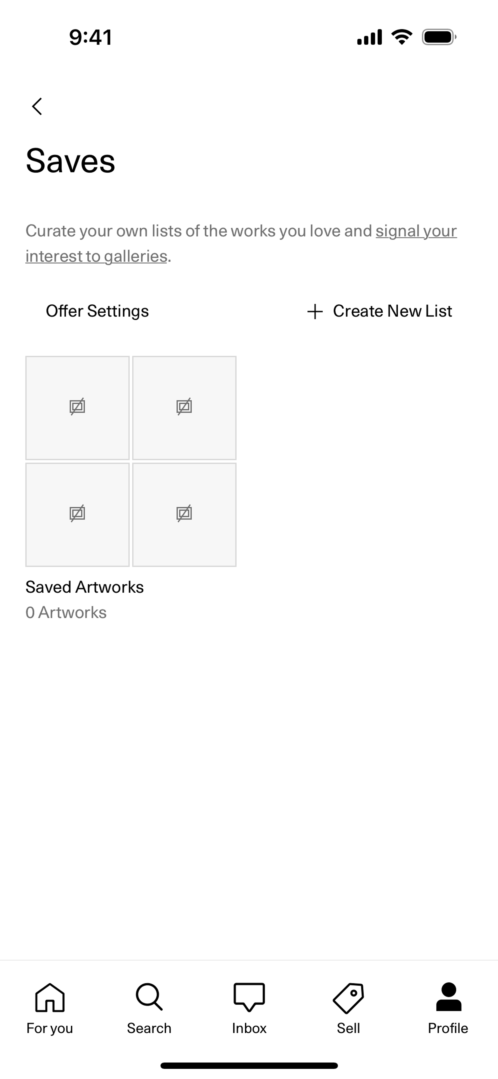 Artsy iOS Shopping interface screenshot 14