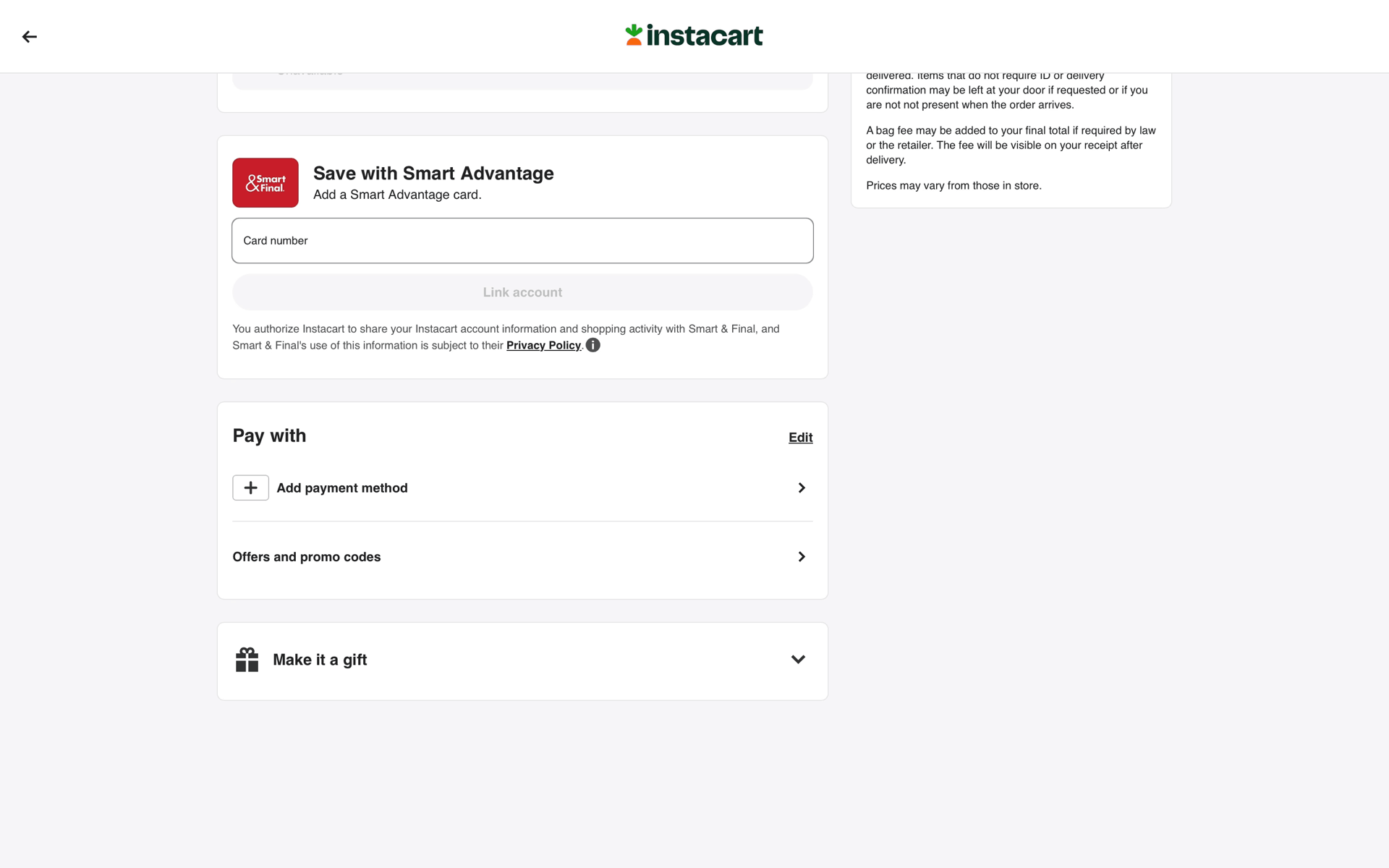 Instacart Web Shopping interface screenshot 21