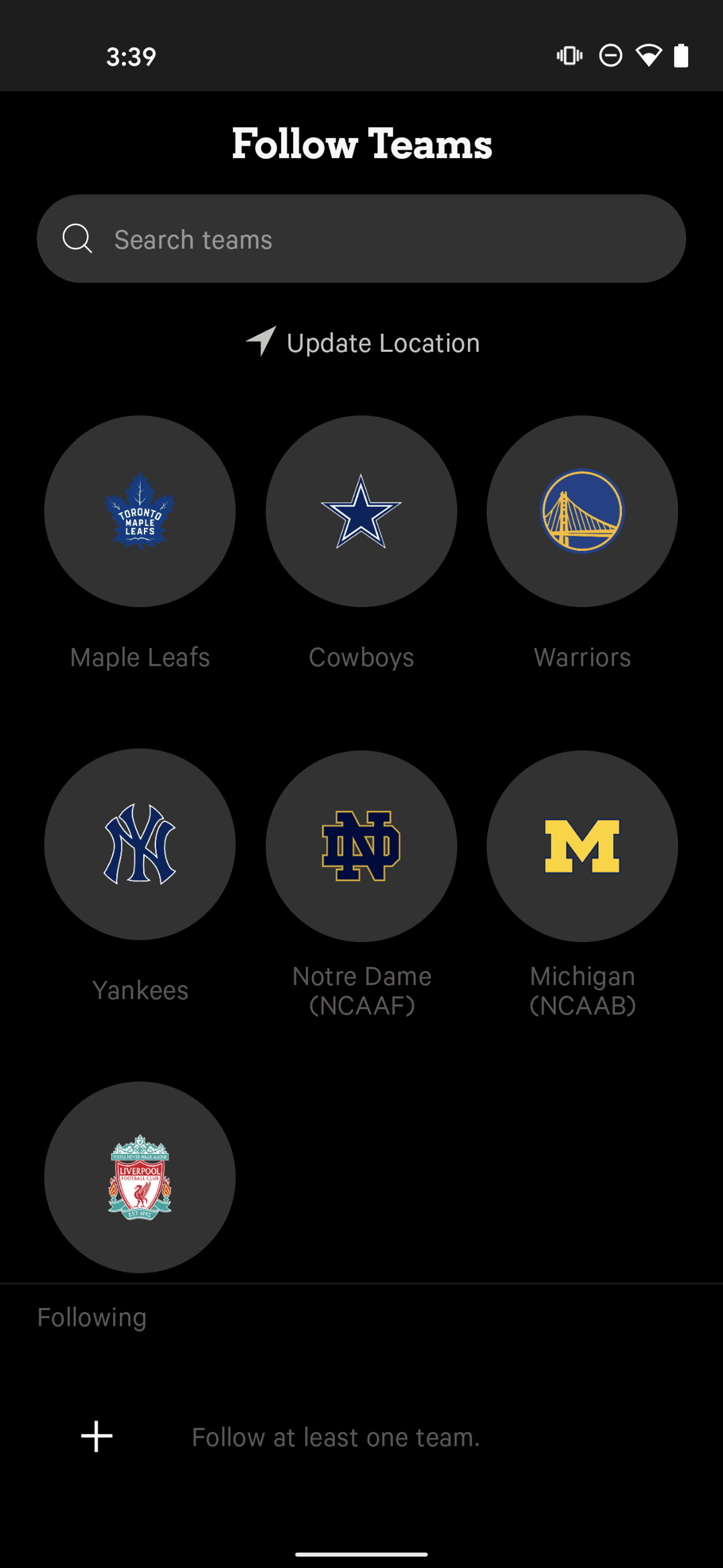 The Athletic Android Sports interface screenshot 4